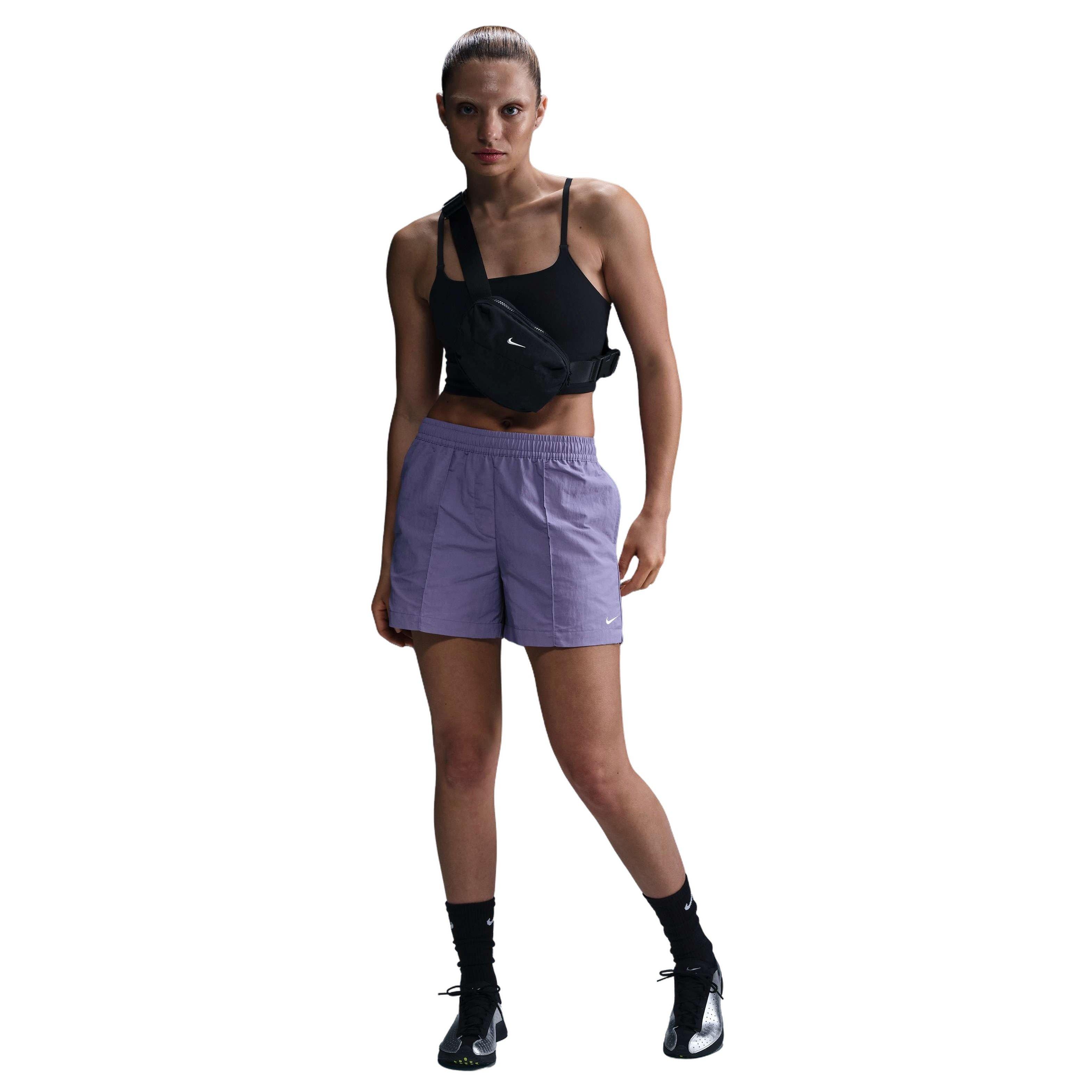 Nike Women's Sportswear Essentials Mid-Rise 5" Woven Shorts - Purple - PURPLE Thumbnail View 1