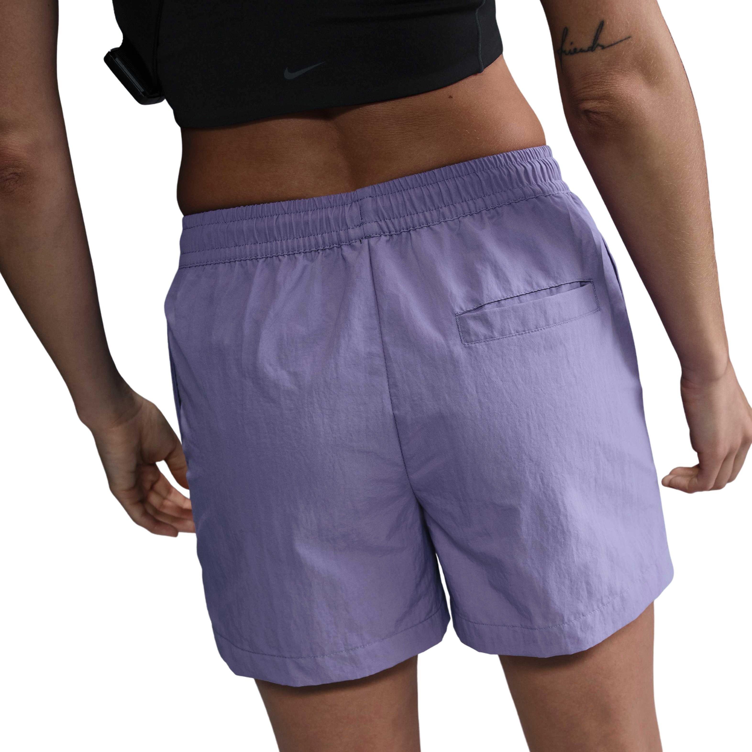 Nike Women's Sportswear Essentials Mid-Rise 5" Woven Shorts -Purple - PURPLE Thumbnail View 4