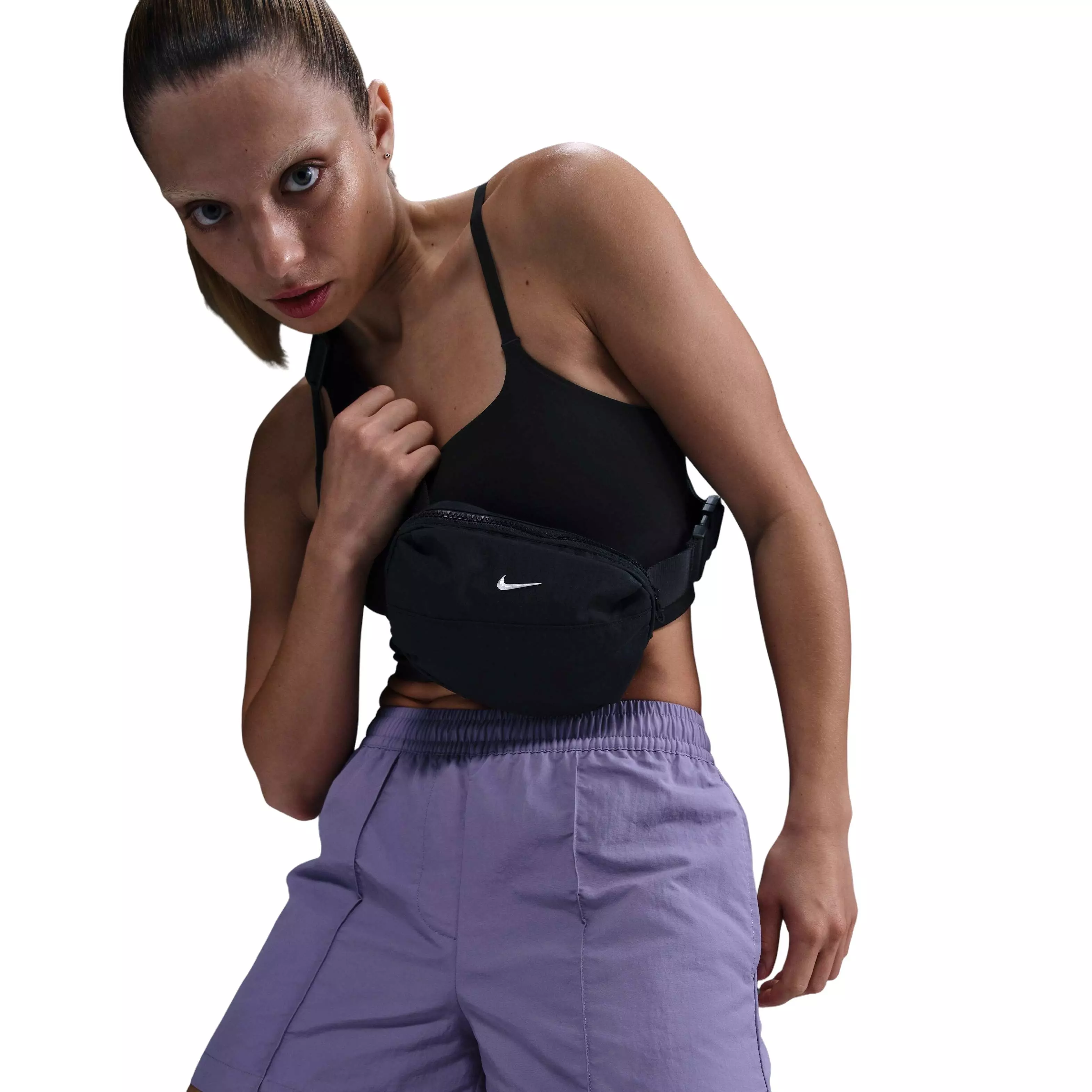 Nike Women's Sportswear Essentials Mid-Rise 5" Woven Shorts - Purple - PURPLE