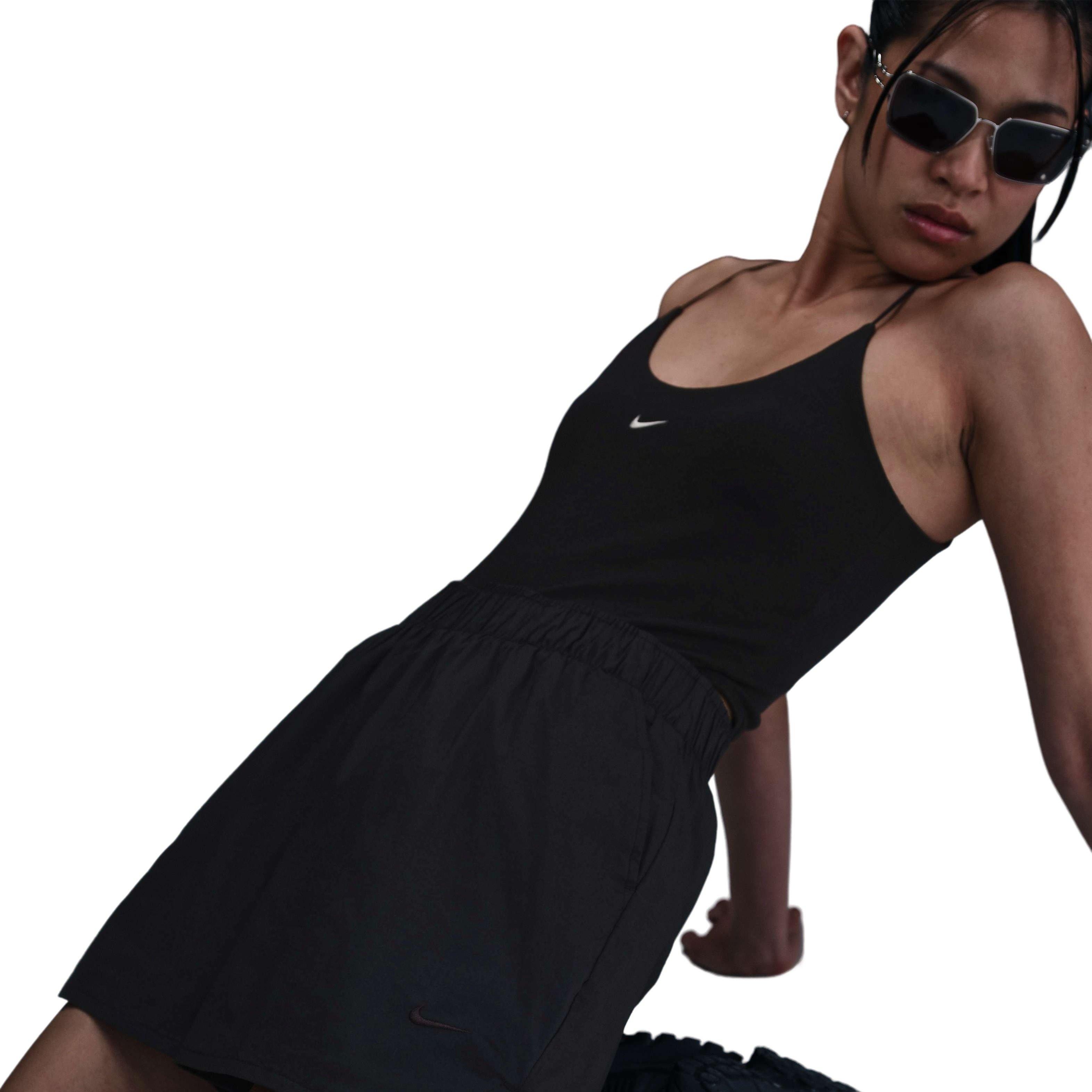 Nike Women's Sportswear Chill Poplin Mid-Rise 5" Shorts - BLACK Thumbnail View 5