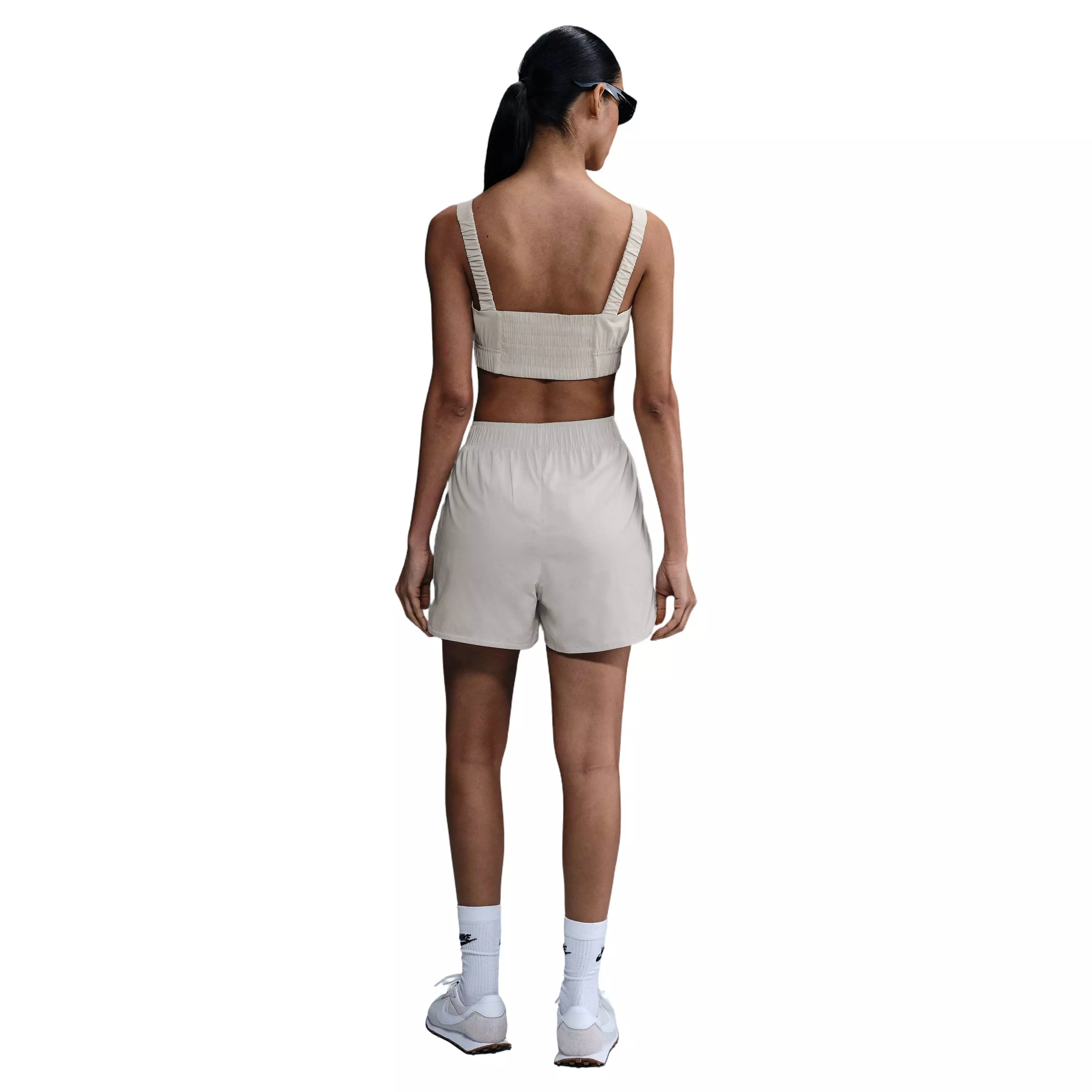 Nike Women's Sportswear Chill Poplin Mid-Rise 5" Shorts - BROWN