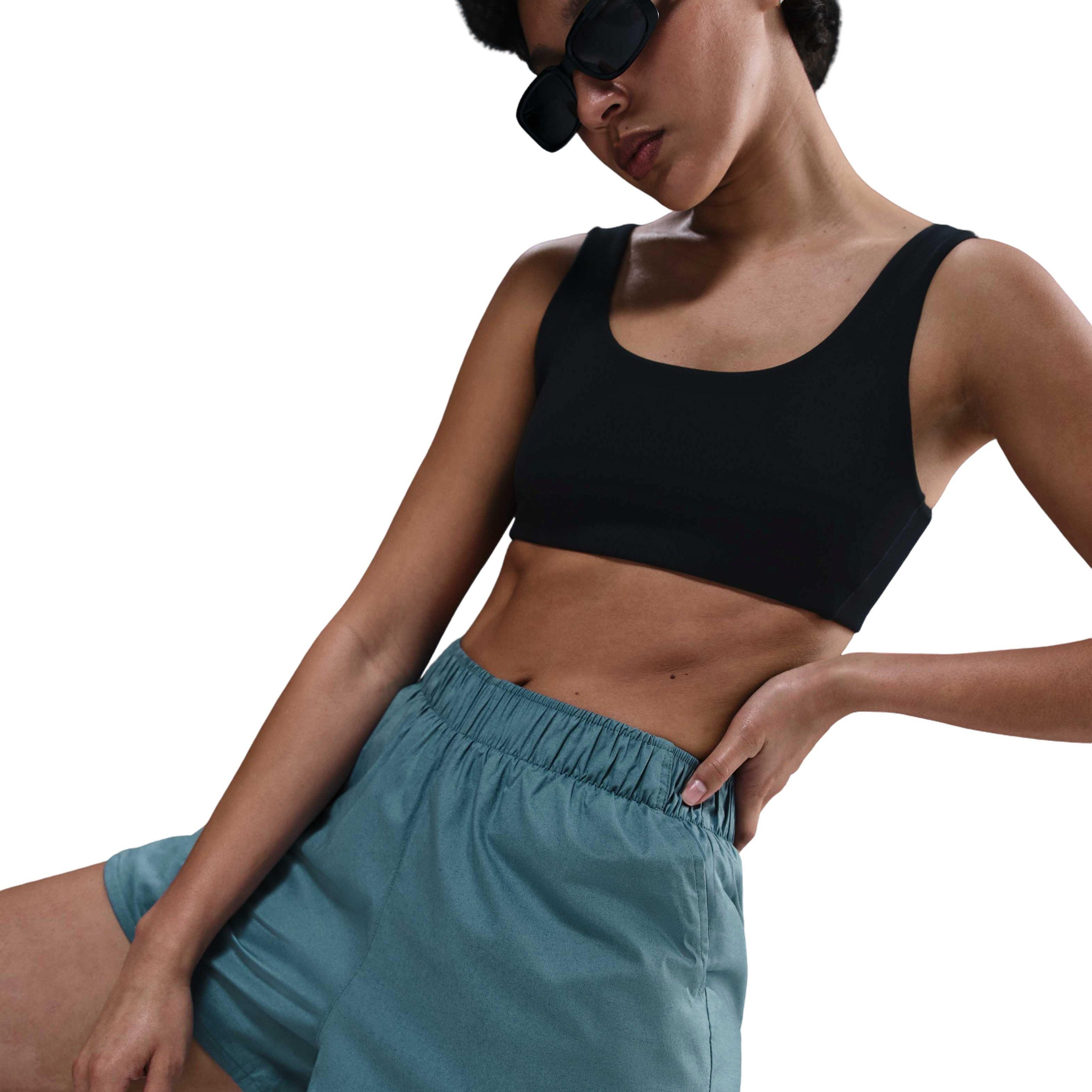 Nike Women's Sportswear Chill Poplin Mid-Rise 5" Shorts - BLUE Thumbnail View 5