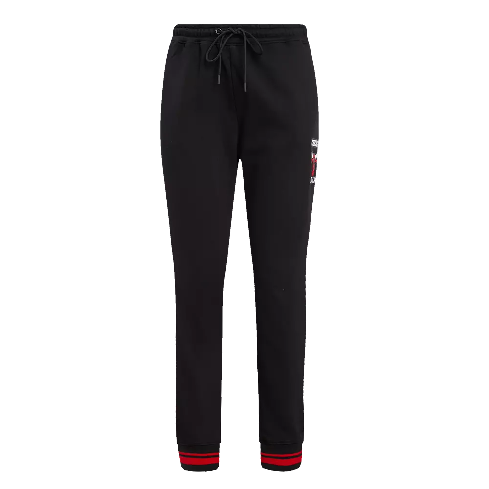 Pro Standard Women's Chicago Bulls Retro Classic Fleece Sweatpants - Black/Red - BLACK/RED