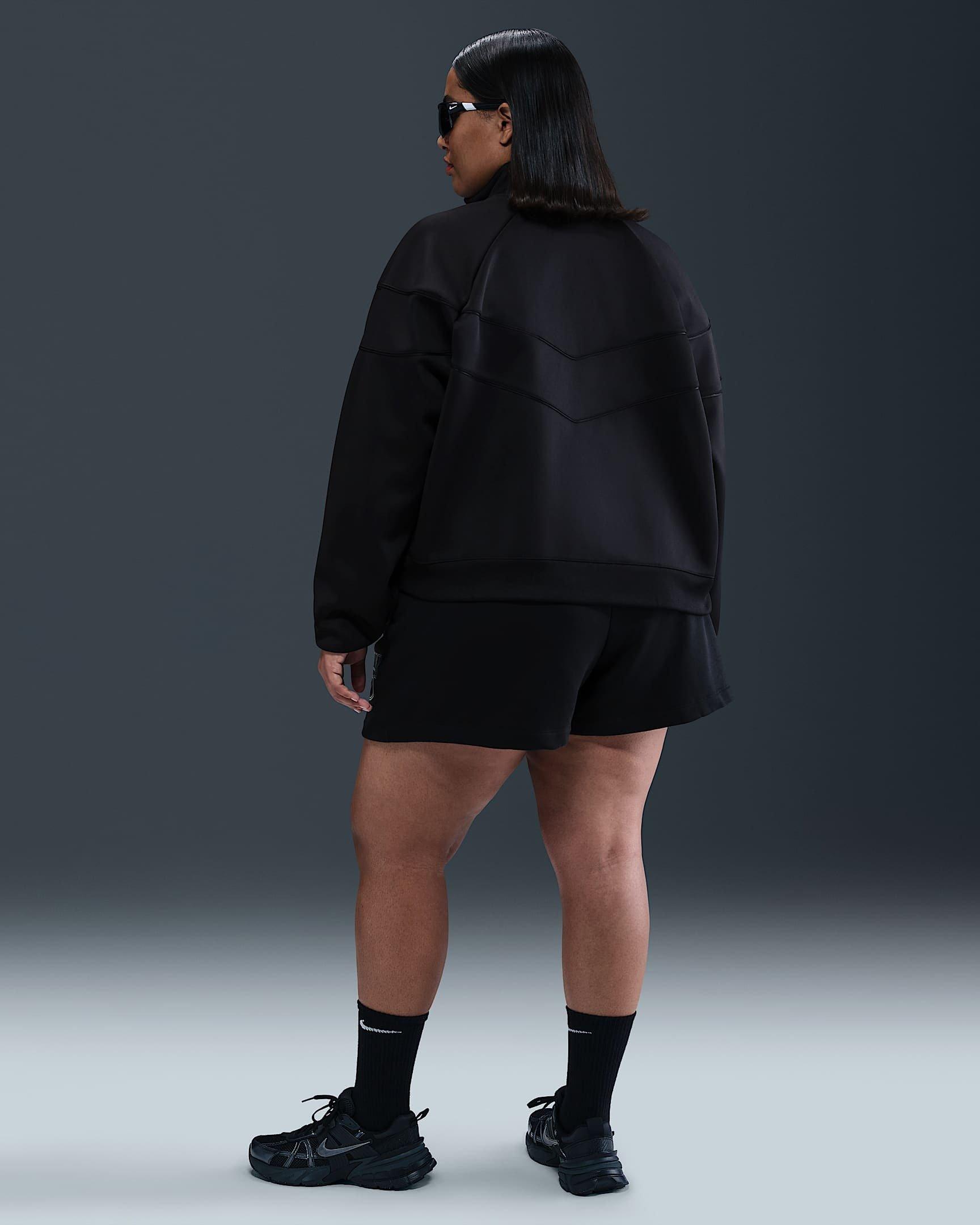 Nike Women's Sportswear Club Fleece 4" Mid-Rise Graphic Shorts - BLACK Thumbnail View 4