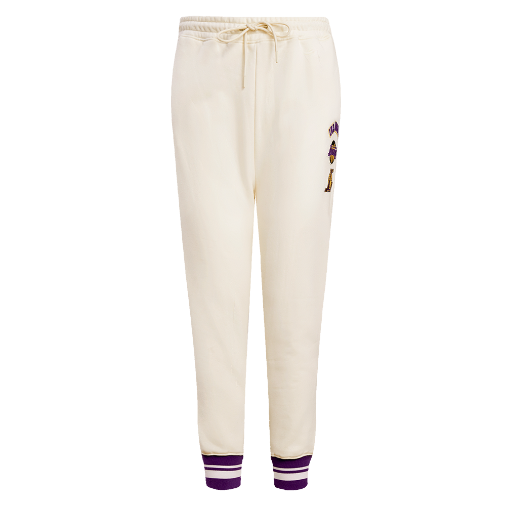 Pro Standard Women's Los Angeles Lakers Retro Classic Fleece Sweatpants - Eggshell - EGGSHELL Thumbnail View 1