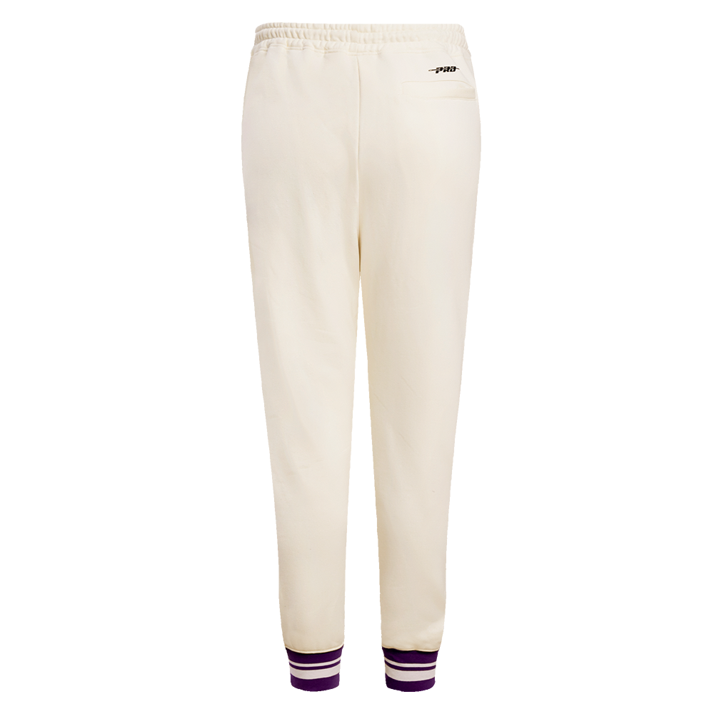 Pro Standard Women's Los Angeles Lakers Retro Classic Fleece Sweatpants - Eggshell - EGGSHELL Thumbnail View 2
