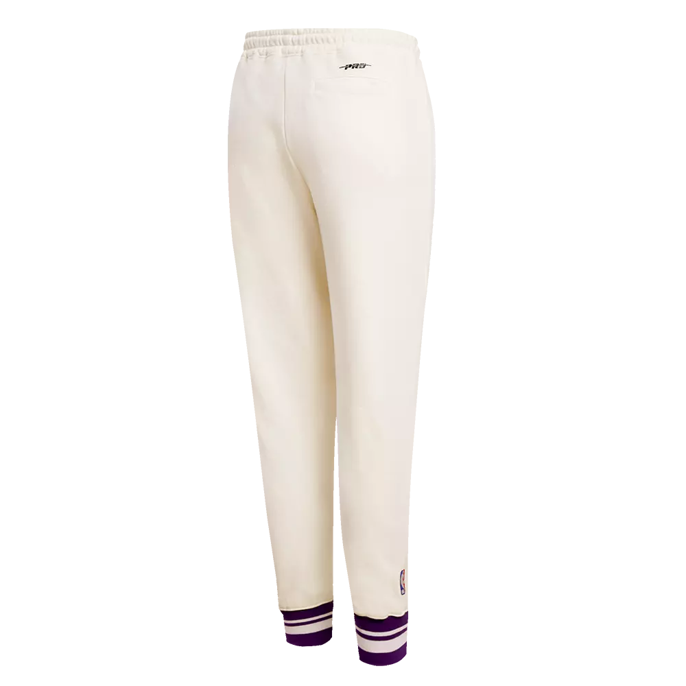 Pro Standard Women's Los Angeles Lakers Retro Classic Fleece Sweatpants - Eggshell - EGGSHELL