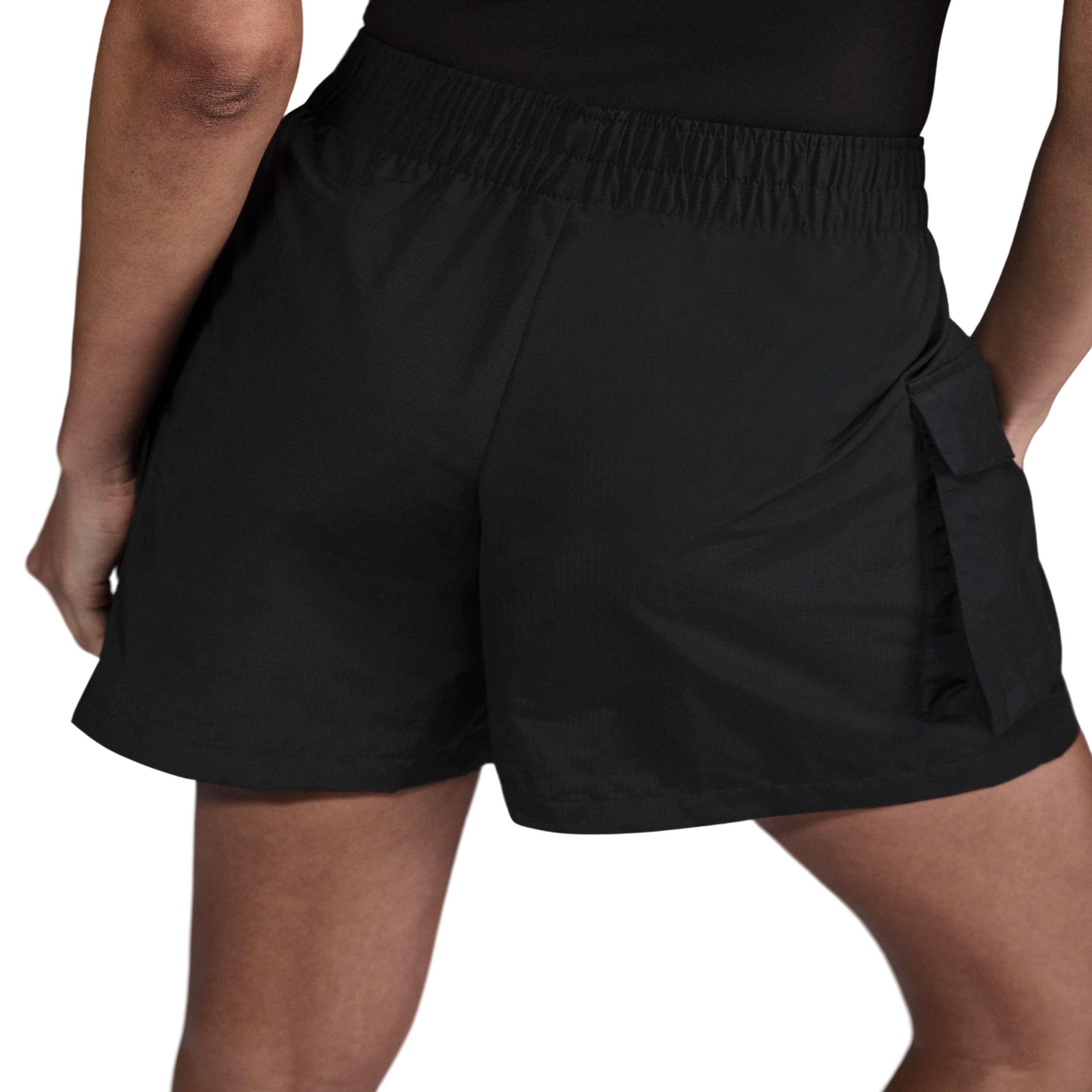 Nike Women's Sportswear Essential Woven High-Waisted 5" Cargo Shorts - BLACK Thumbnail View 2