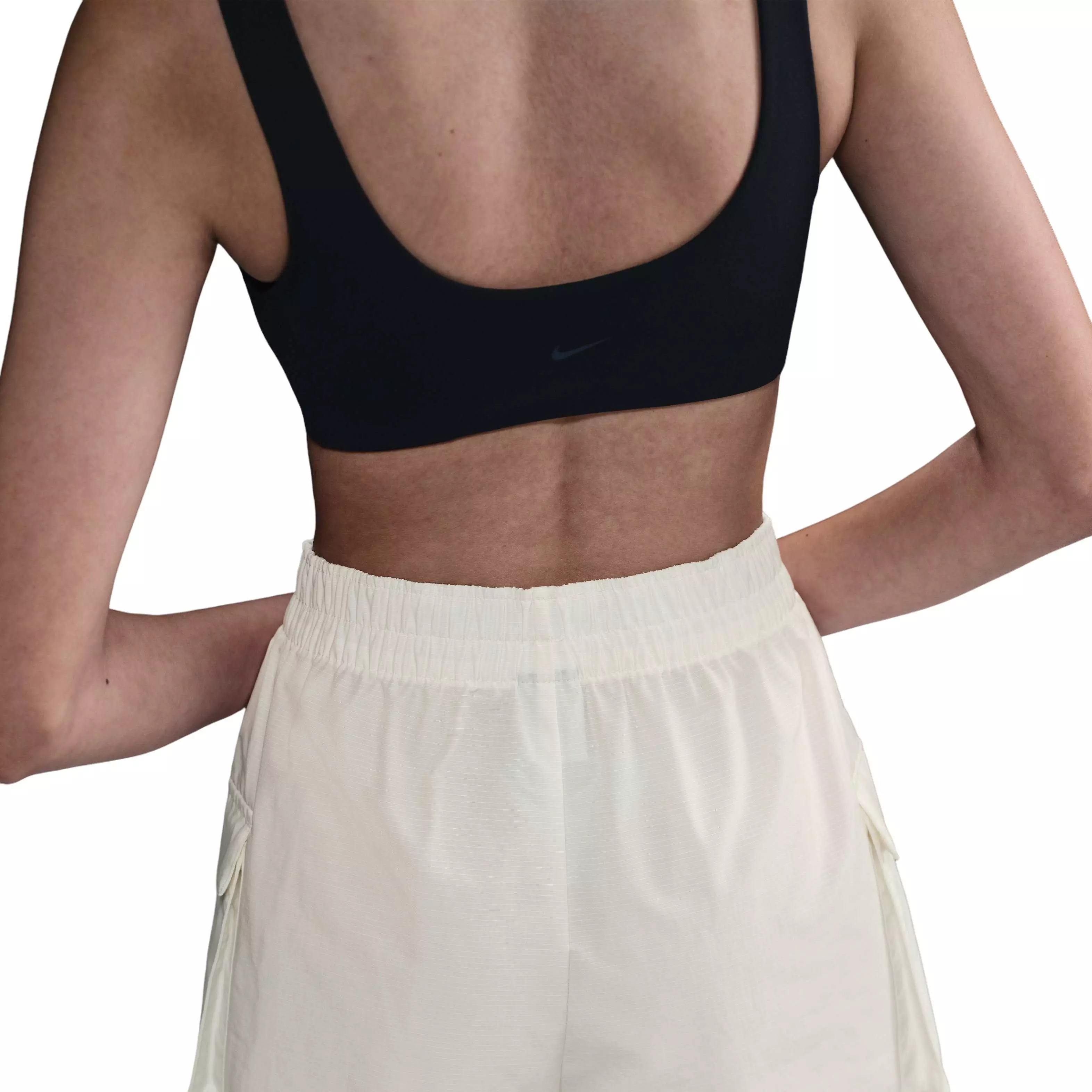 Nike Women's Sportswear Essential Woven High-Waisted 5" Cargo Shorts - WHITE