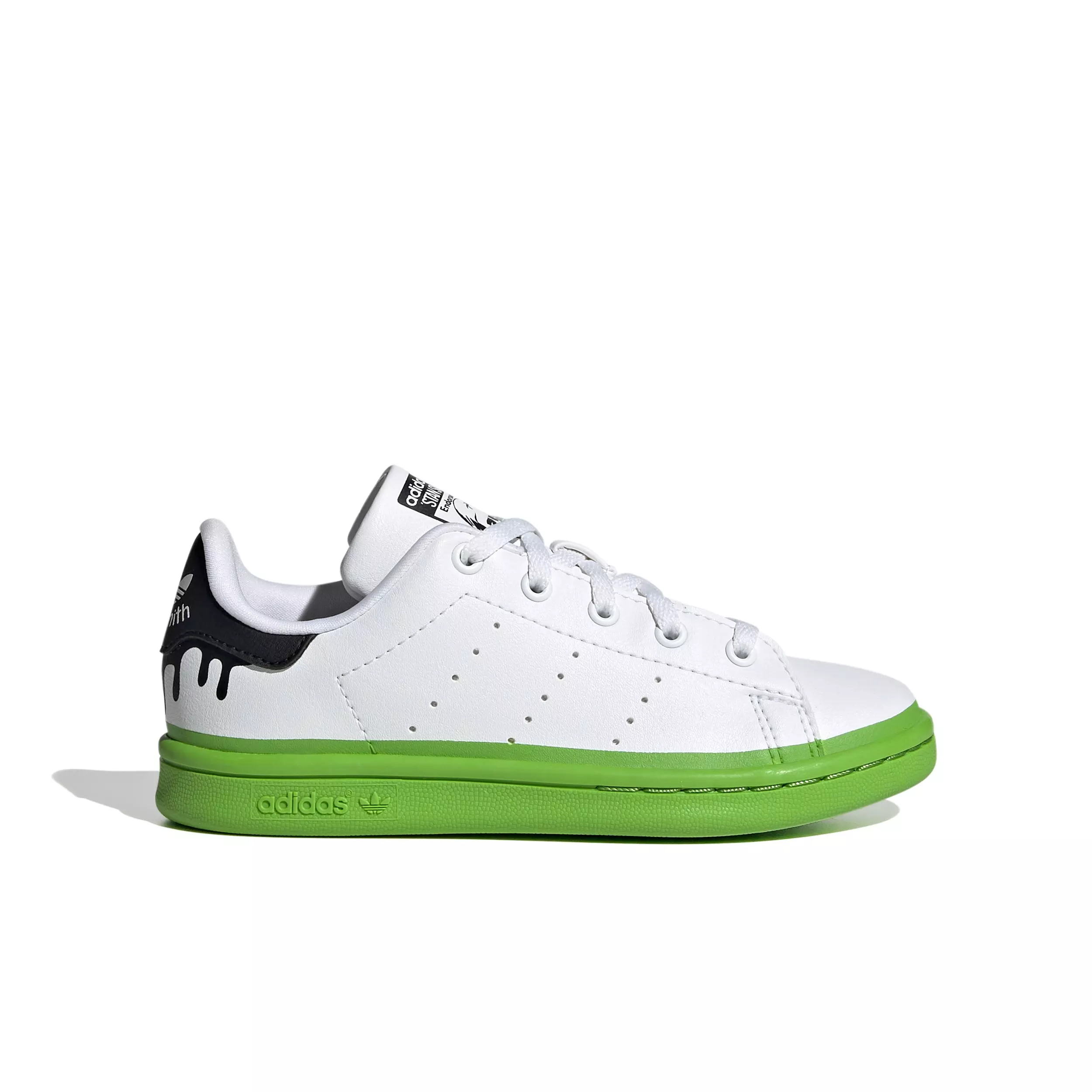 adidas Originals Stan Smith "Cloud White/Team Semi Solid Green/Core Black" Preschool Boys' Shoe - WHITE
