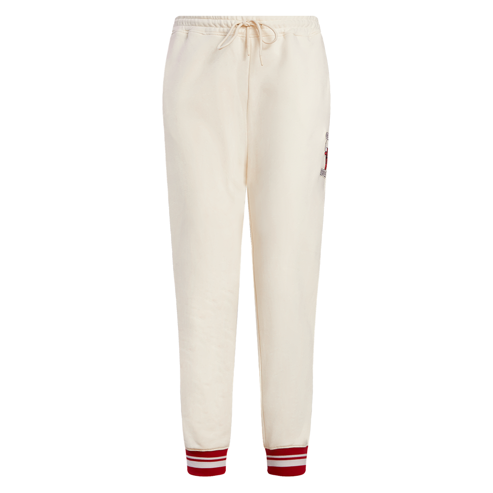 Pro Standard Women's Chicago Bulls Retro Classic Fleece Sweatpants - Eggshell - EGGSHELL Thumbnail View 1