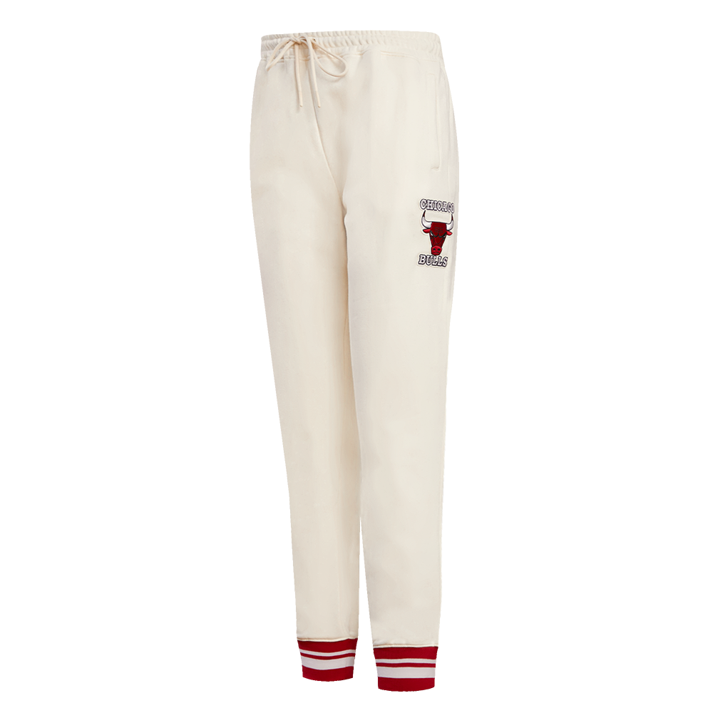 Pro Standard Women's Chicago Bulls Retro Classic Fleece Sweatpants - Eggshell - EGGSHELL Thumbnail View 3