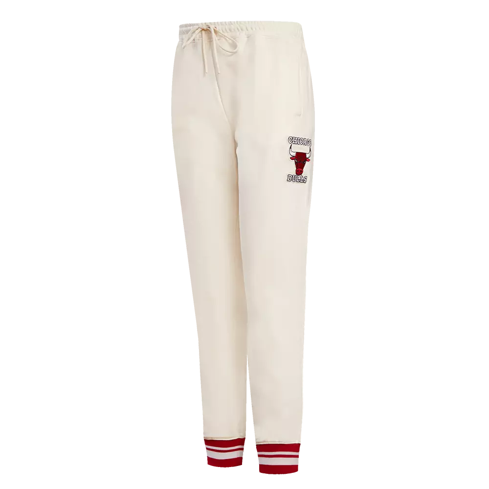 Pro Standard Women's Chicago Bulls Retro Classic Fleece Sweatpants - Eggshell - EGGSHELL