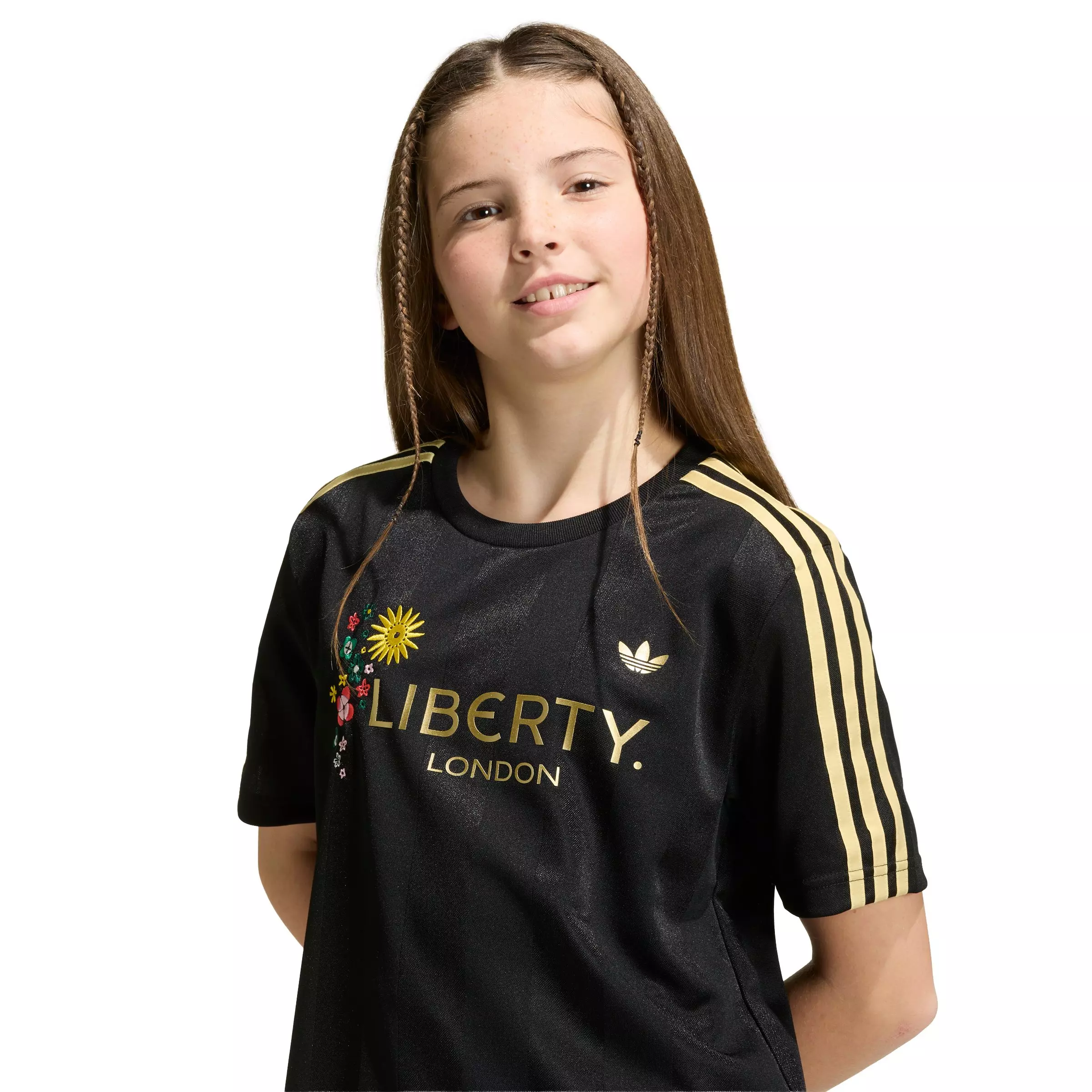 adidas Originals Big Girls' x Liberty London Loose Jersey - Black - BLACK