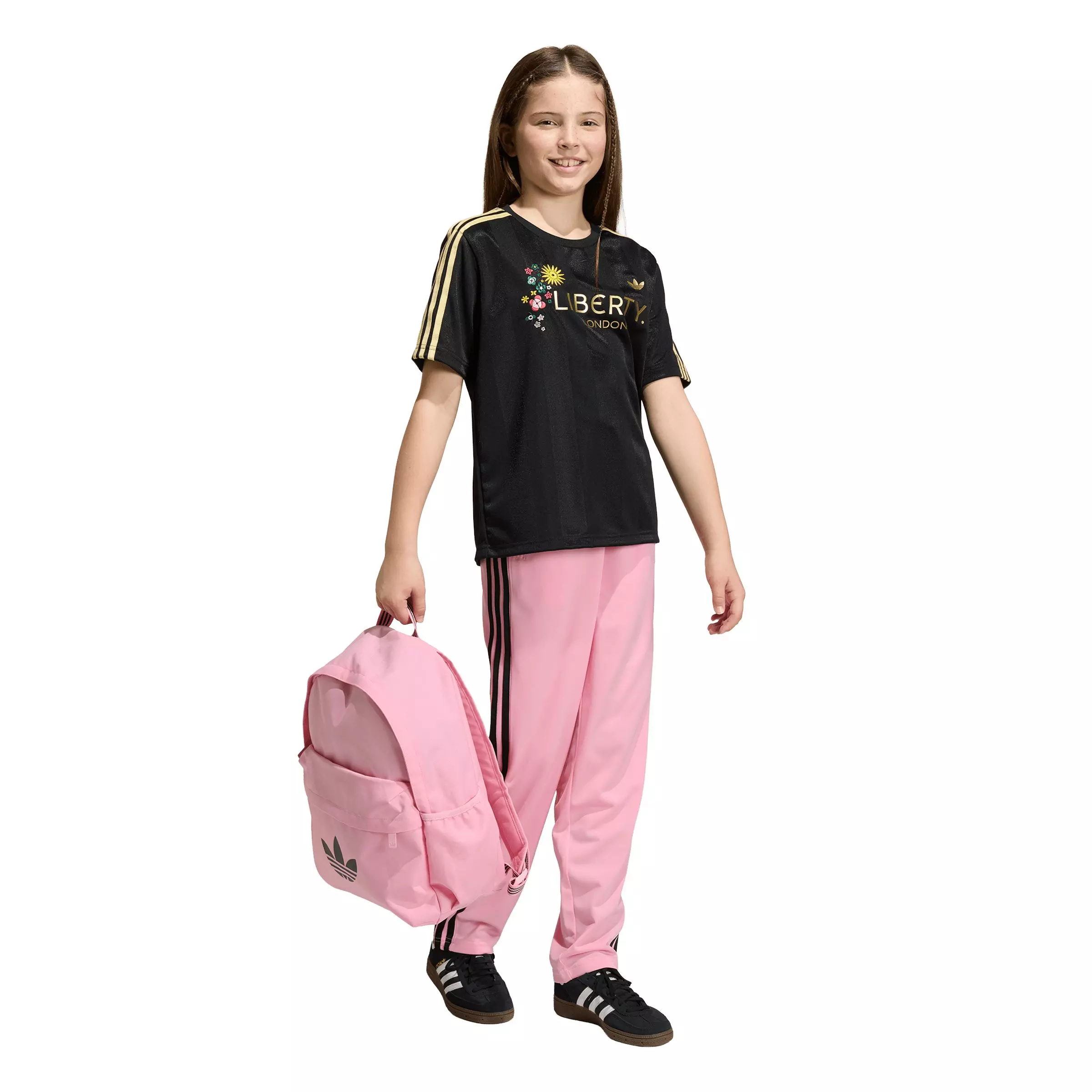 adidas Originals Big Girls' x Liberty London Loose Jersey - Black - BLACK