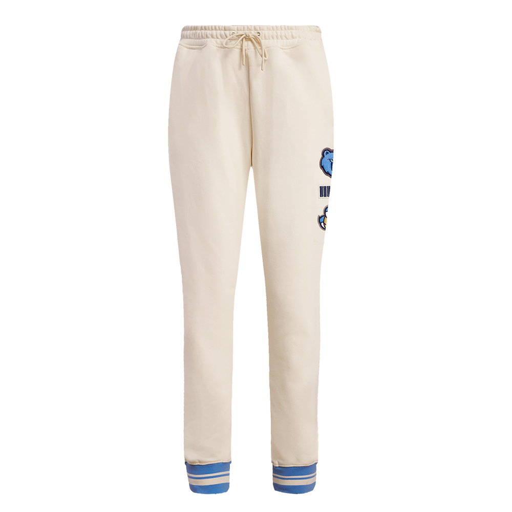 Pro Standard Women's Memphis Grizzlies Retro Classic Fleece Sweatpants - Eggshell - EGGSHELL Thumbnail View 1