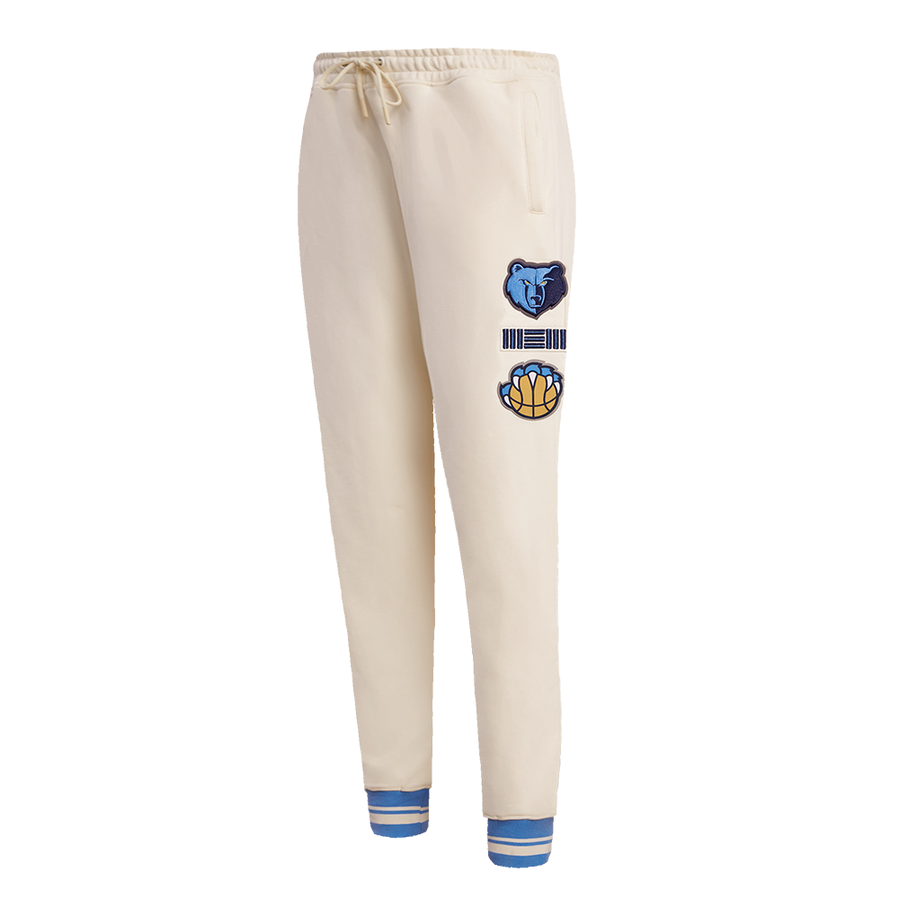 Pro Standard Women's Memphis Grizzlies Retro Classic Fleece Sweatpants - Eggshell - EGGSHELL Thumbnail View 3
