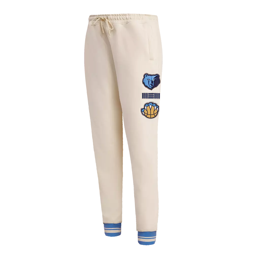 Pro Standard Women's Memphis Grizzlies Retro Classic Fleece Sweatpants - Eggshell - EGGSHELL