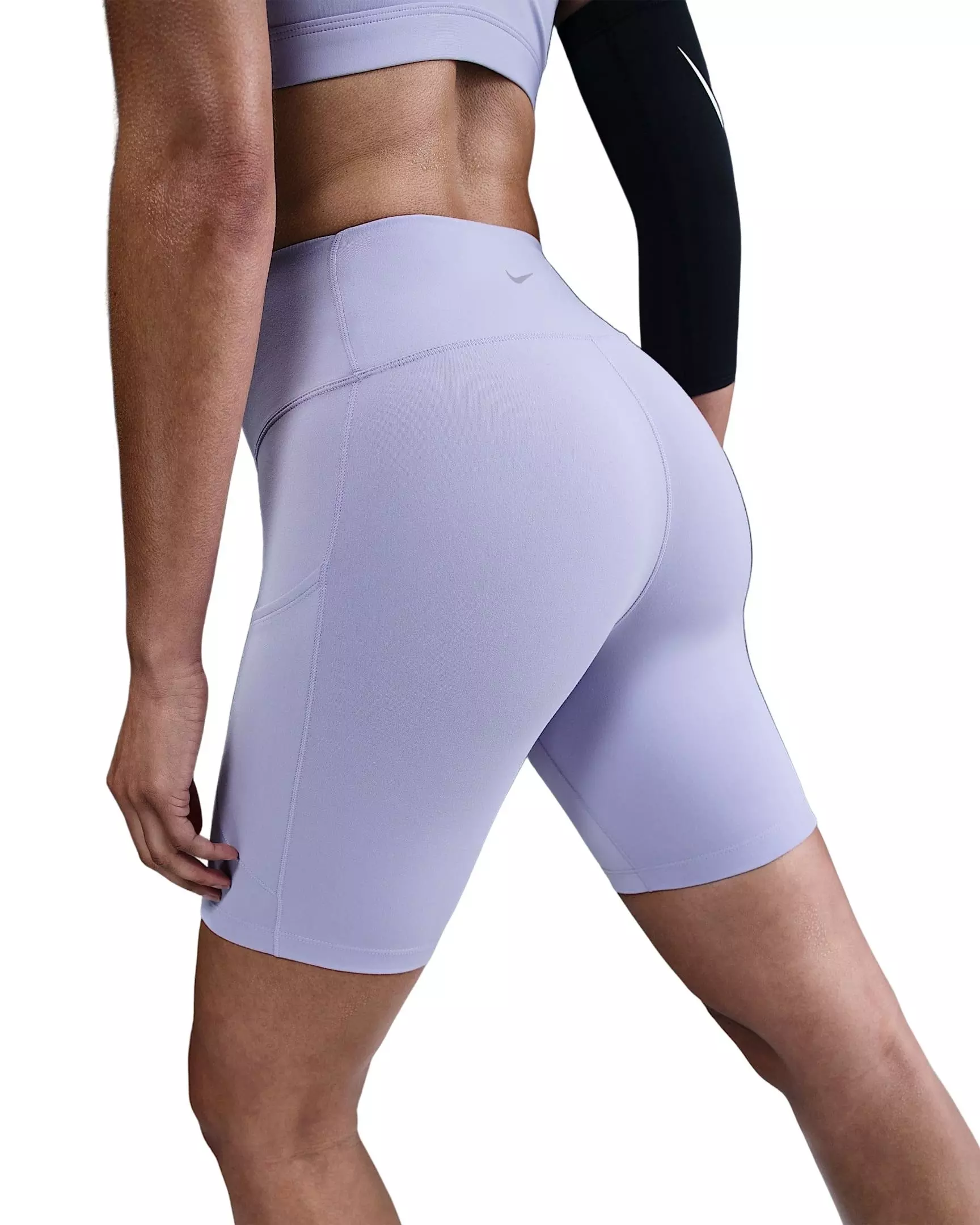 Nike Women's One Dri-FIT High-Waisted 8" Biker Shorts with Pockets -Purple - PURPLE