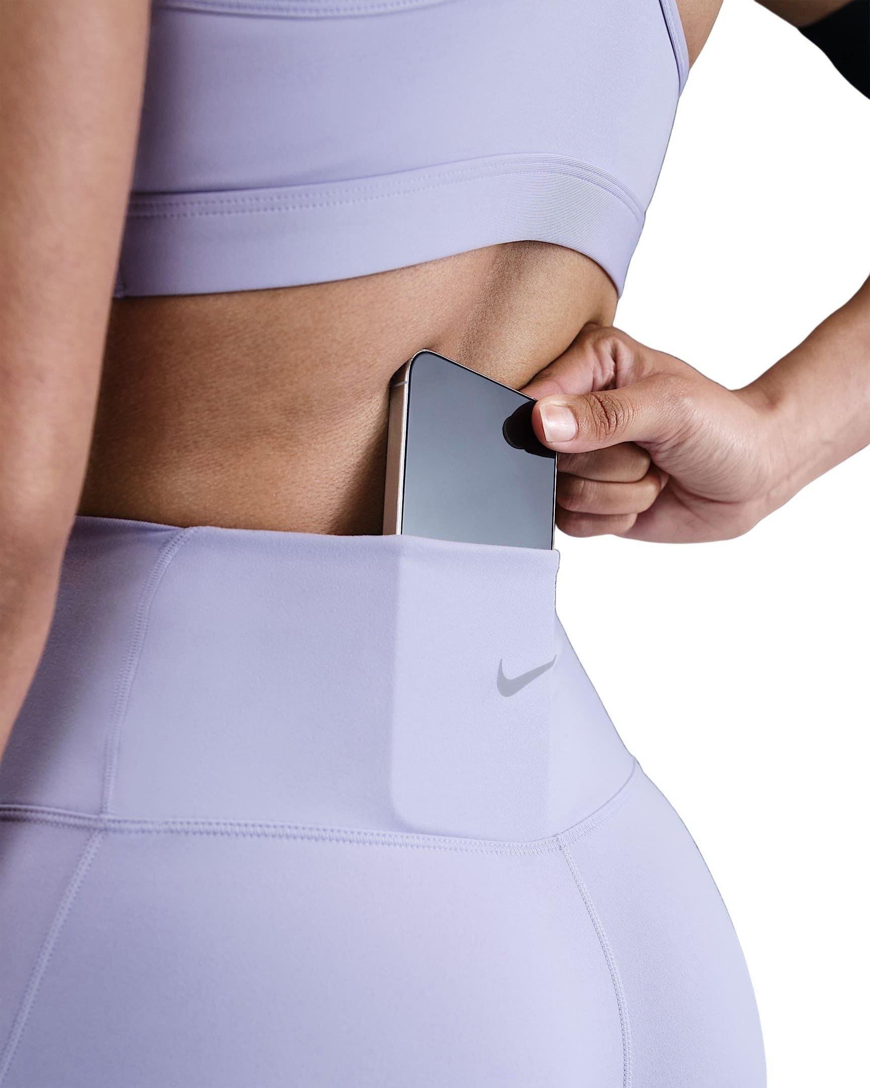 Nike Women's One Dri-FIT High-Waisted 8" Biker Shorts with Pockets -Purple - PURPLE Thumbnail View 4