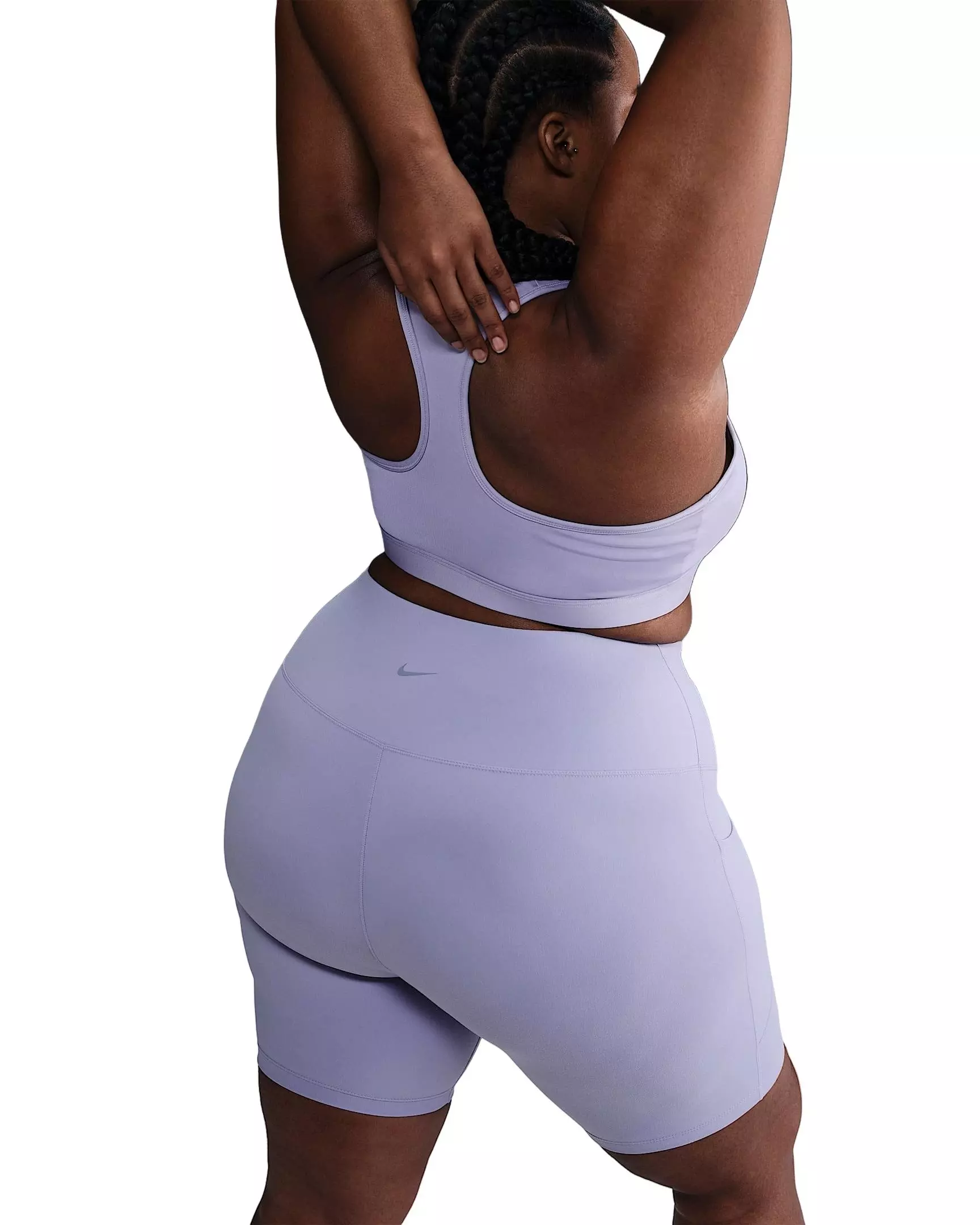 Nike Women's One High-Waisted Dri-FIT 8" Biker Shorts with Pockets - Purple - PURPLE