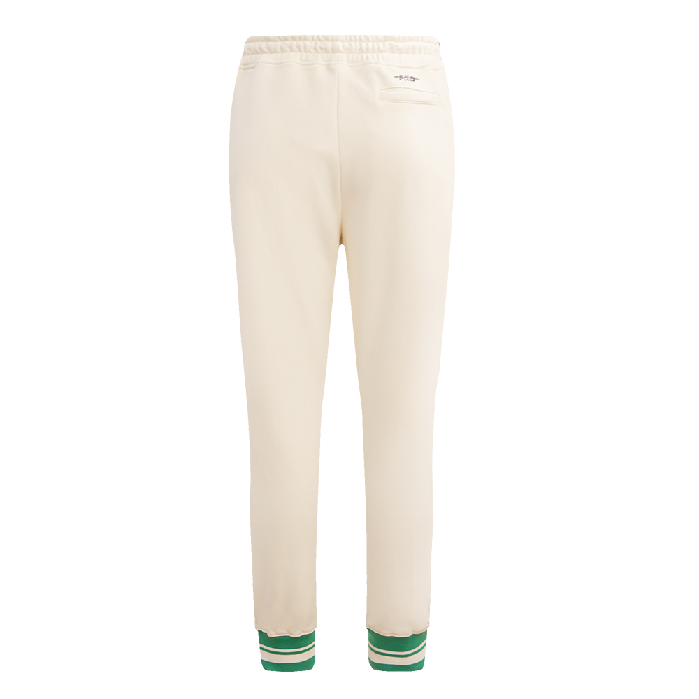 Pro Standard Women's Boston Celtics Retro Classic Fleece Sweatpants - Eggshell/Green - EGGSHELL/GREEN Thumbnail View 2