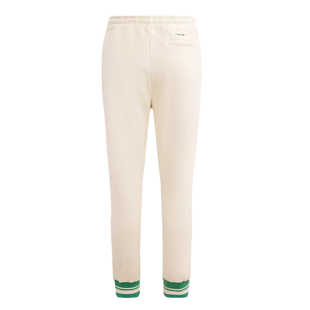 Pro Standard Women's Boston Celtics Retro Classic Fleece Sweatpants - Eggshell/Green - EGGSHELL/GREEN