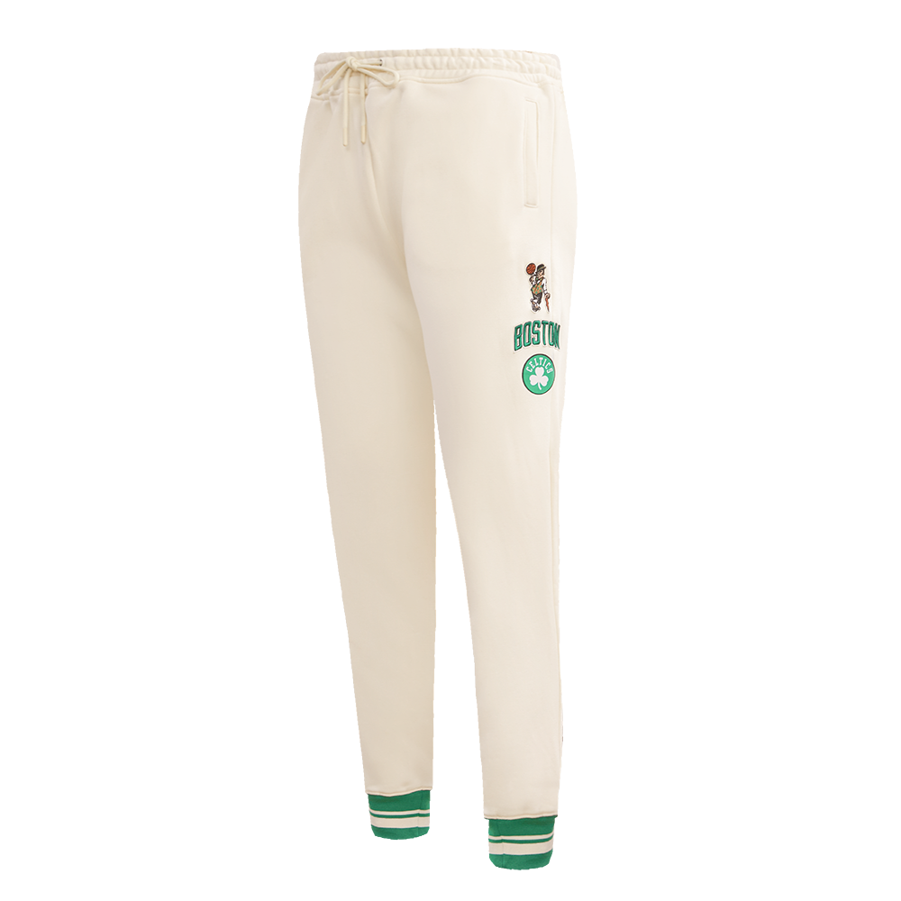 Pro Standard Women's Boston Celtics Retro Classic Fleece Sweatpants - Eggshell/Green - EGGSHELL/GREEN Thumbnail View 3