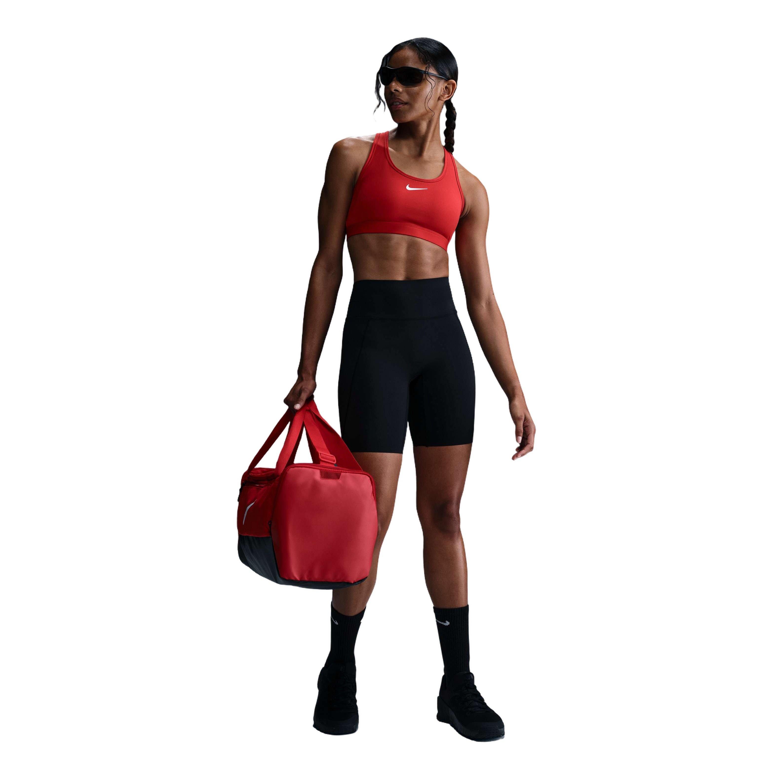 Nike Women's Universa High-Waisted Med-Support Biker Shorts w/Pockets - BLACK Thumbnail View 3