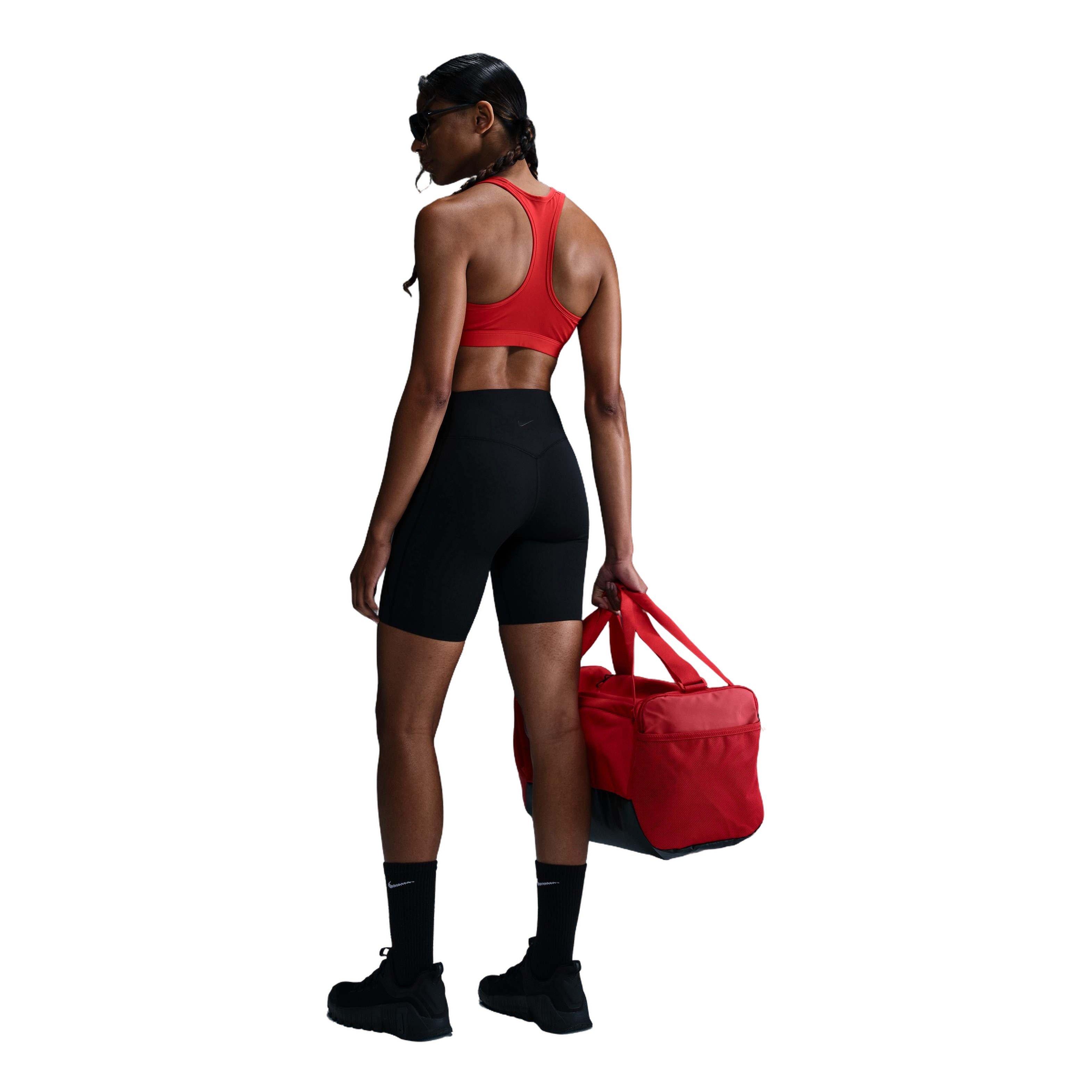 Nike Women's Universa High-Waisted Med-Support Biker Shorts w/Pockets - BLACK Thumbnail View 4