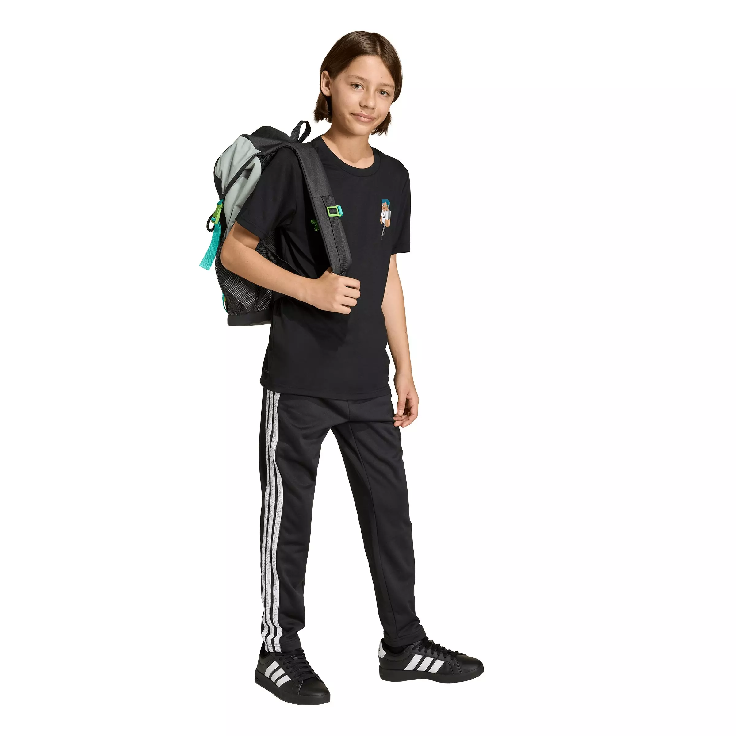 adidas Big Kids' Minecraft Training T-Shirt - Black - BLACK