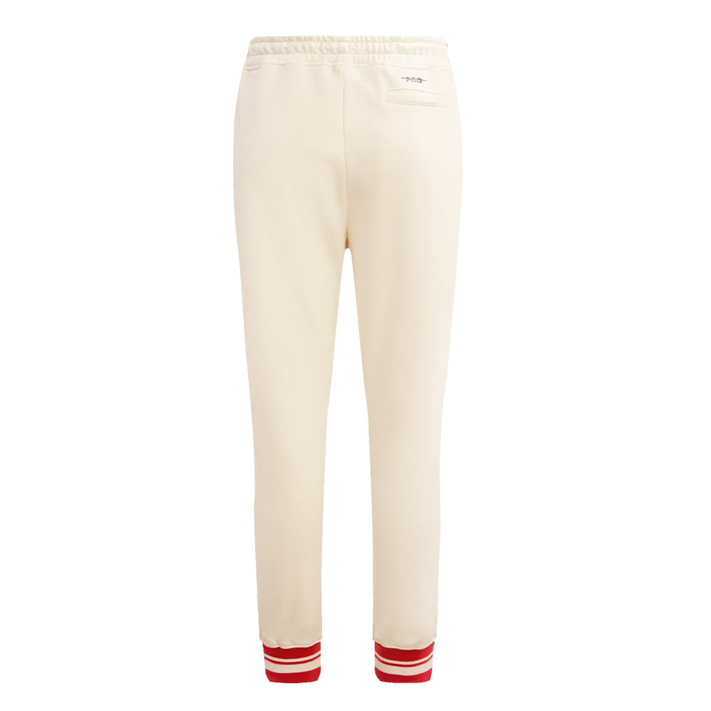 Pro Standard Women's Atlanta Hawks Retro Classic Fleece Sweatpants - Eggshell - EGGSHELL Thumbnail View 2