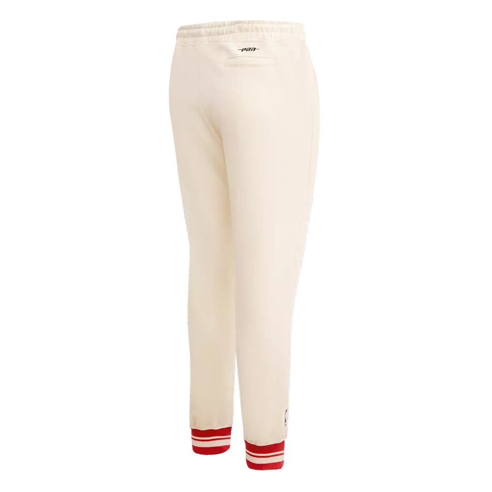 Pro Standard Women's Atlanta Hawks Retro Classic Fleece Sweatpants - Eggshell - EGGSHELL