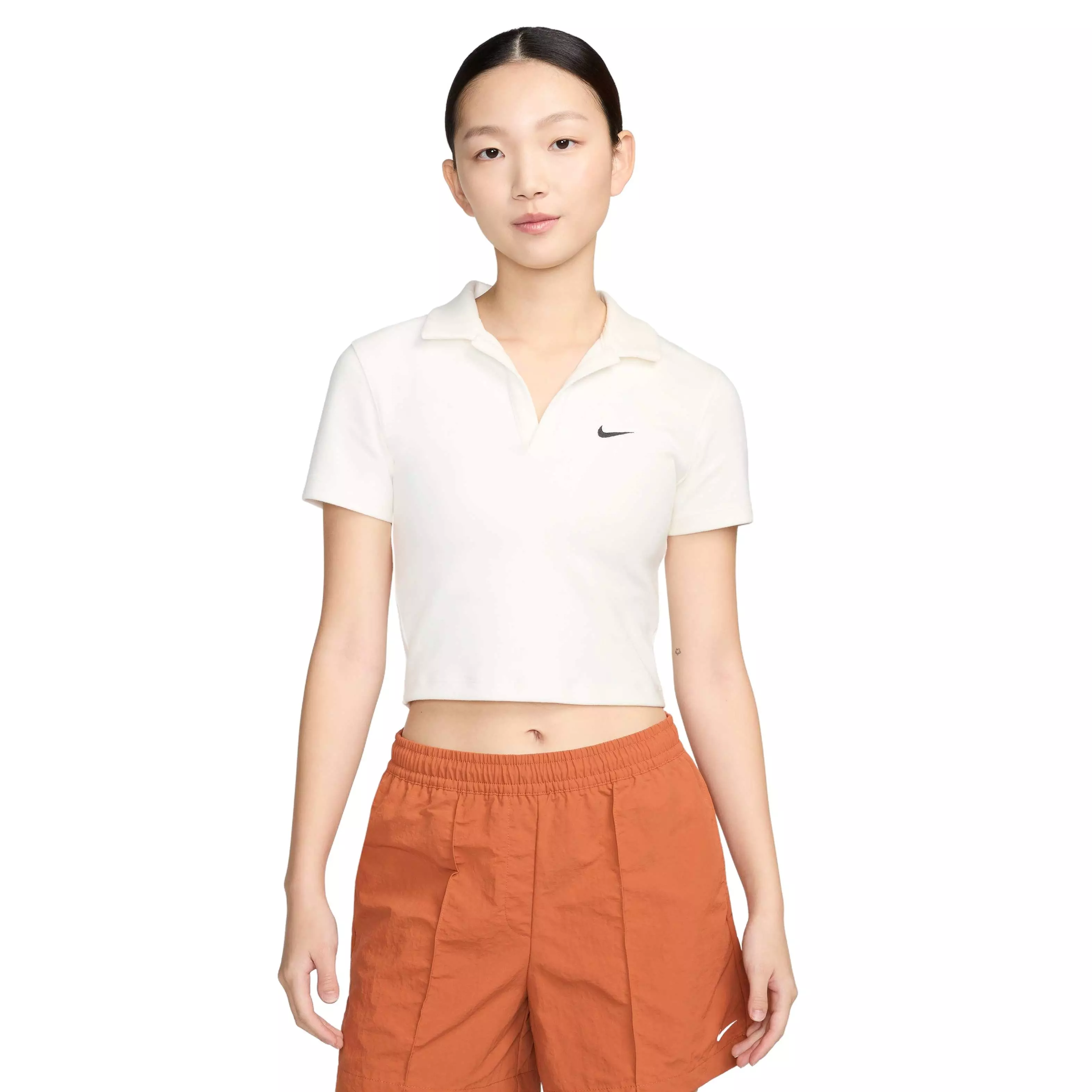 Nike Women's Sportswear Essential Short-Sleeve Polo - WHITE