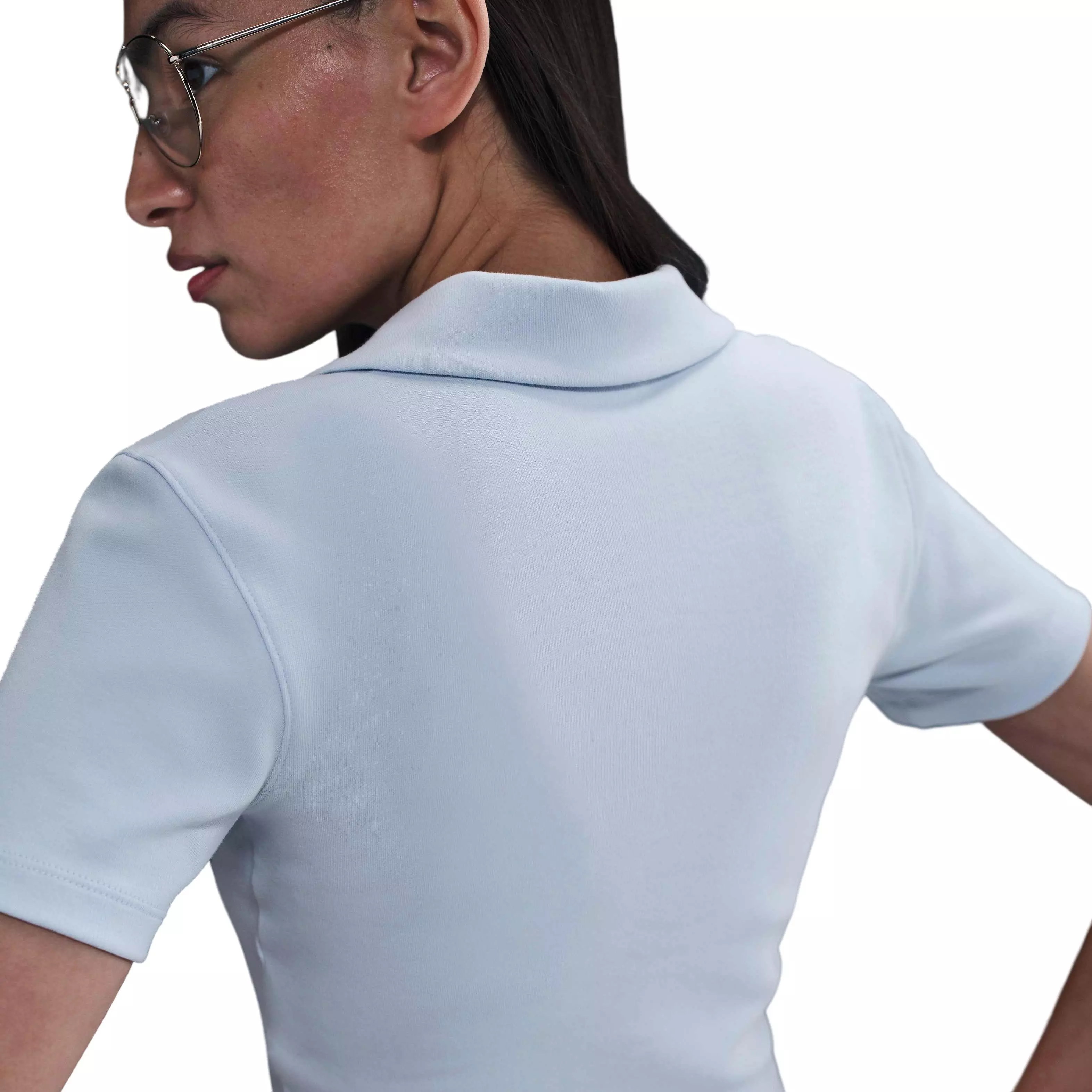 Nike Women's Sportswear Essential Short-Sleeve Polo Top - BLUE