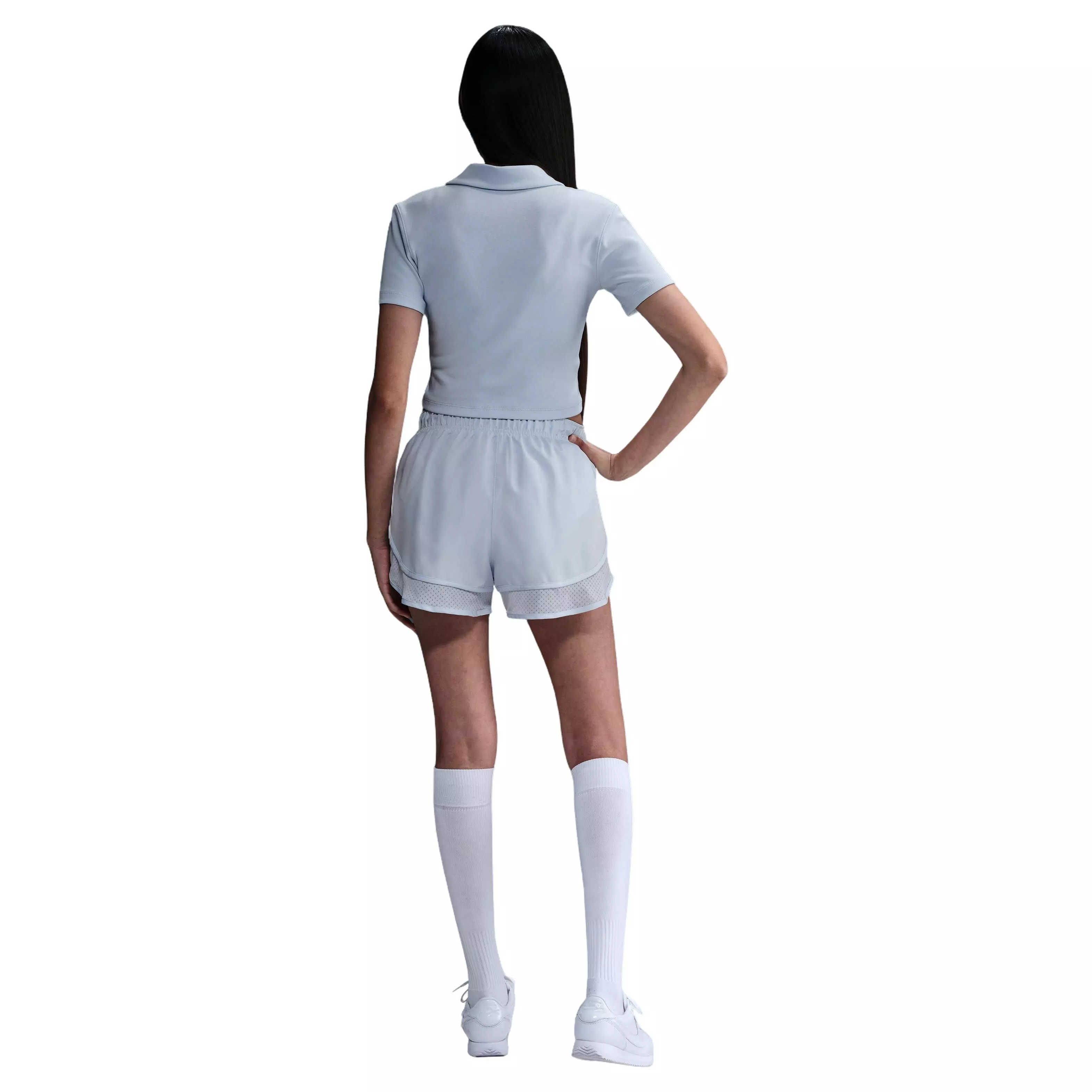 Nike Women's Sportswear Essential Short-Sleeve Polo Top - BLUE