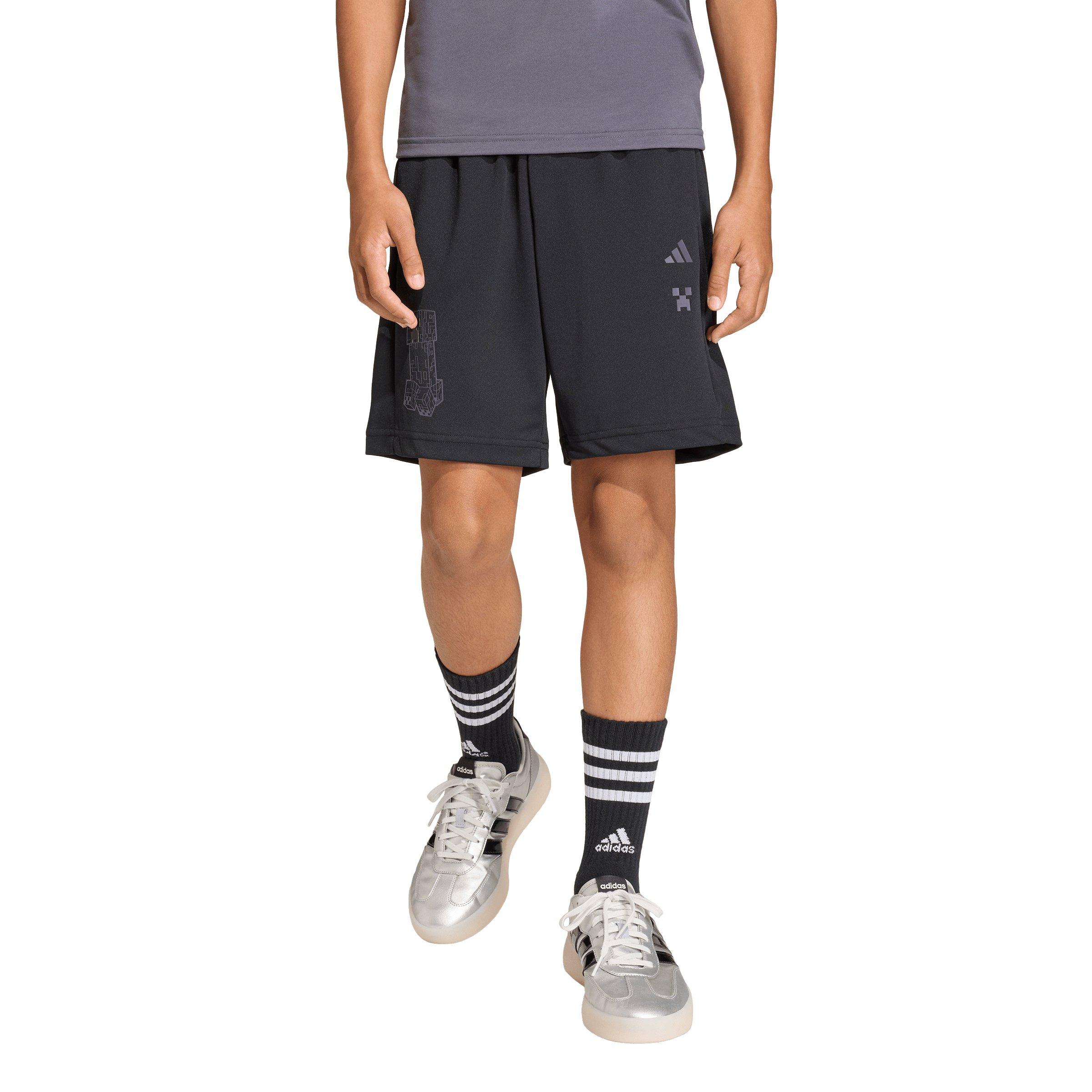 adidas Big Boys' Minecraft Training Shorts - Black - BLACK