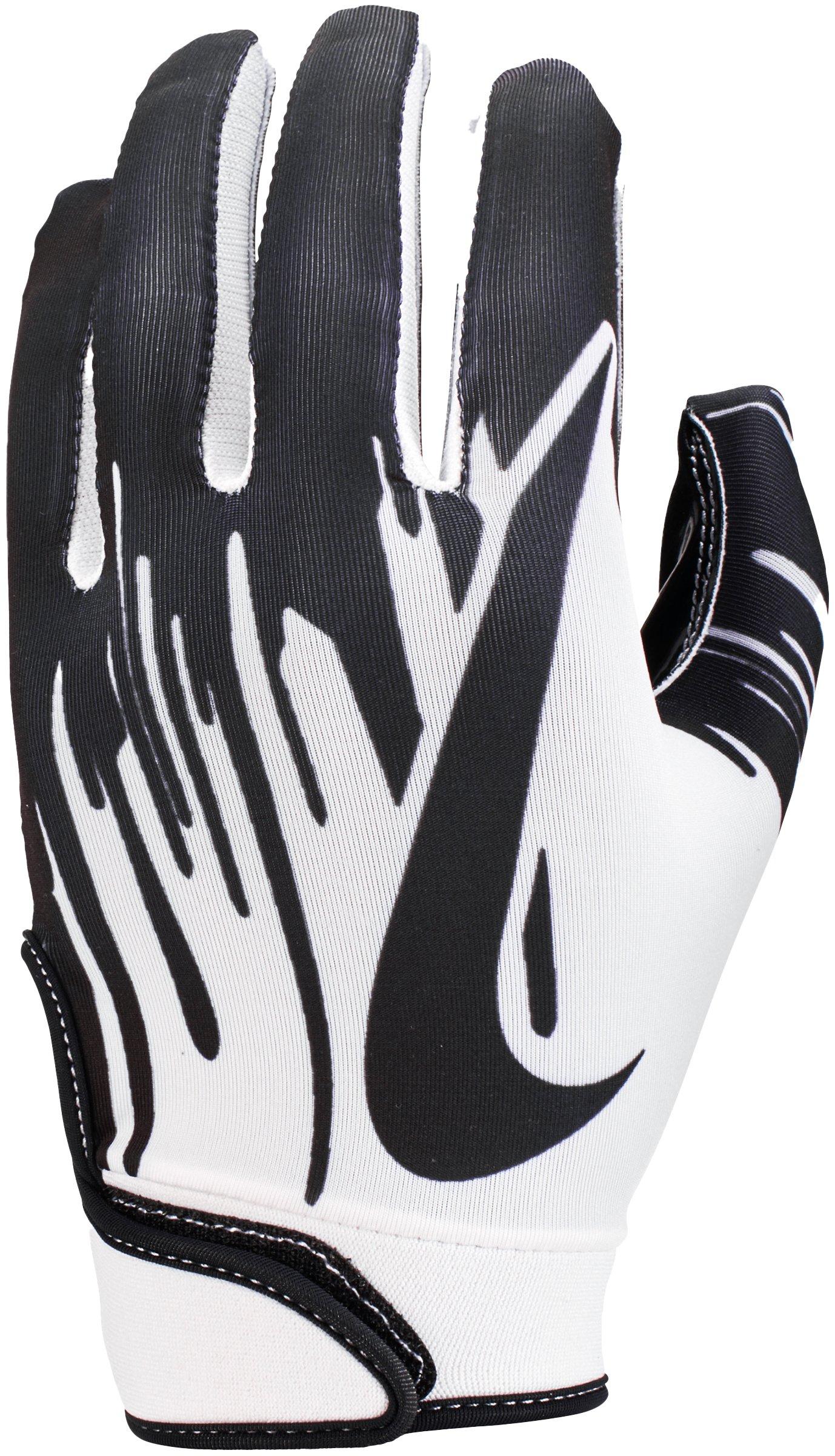 Nike Youth White/Black Shark Receiver Football Gloves - WHITE/BLACK Thumbnail View 1