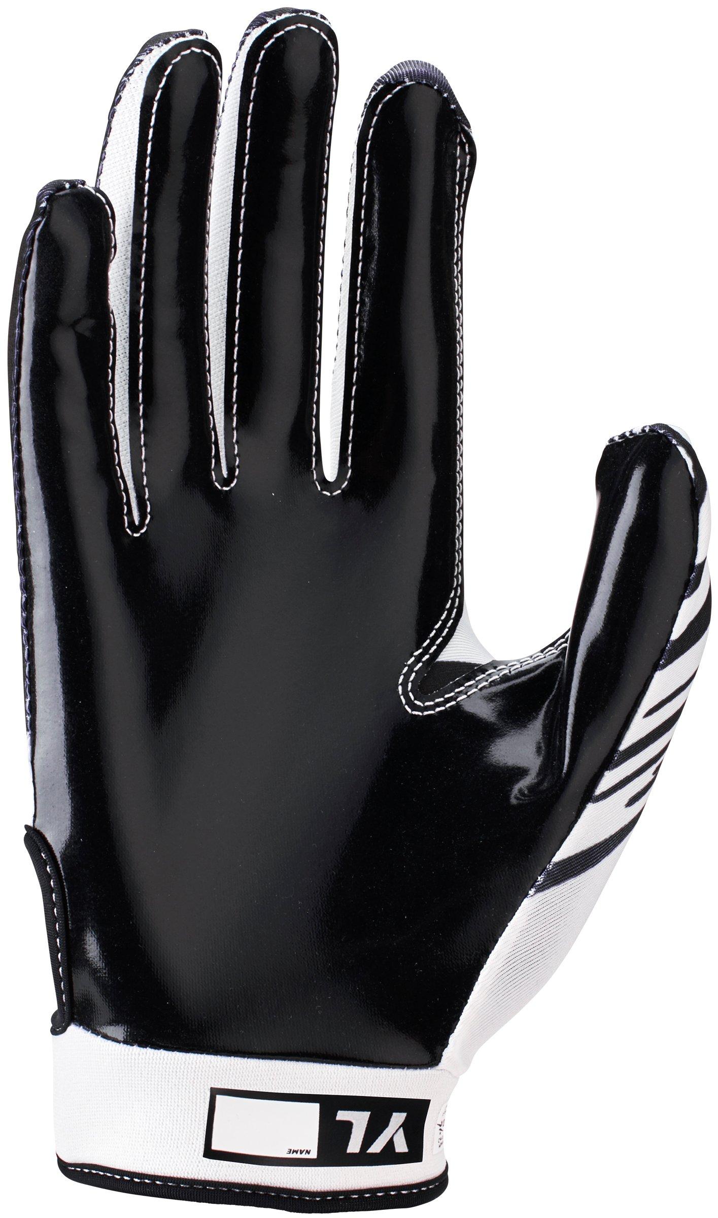 Nike Youth White/Black Shark Receiver Football Gloves - WHITE/BLACK Thumbnail View 2