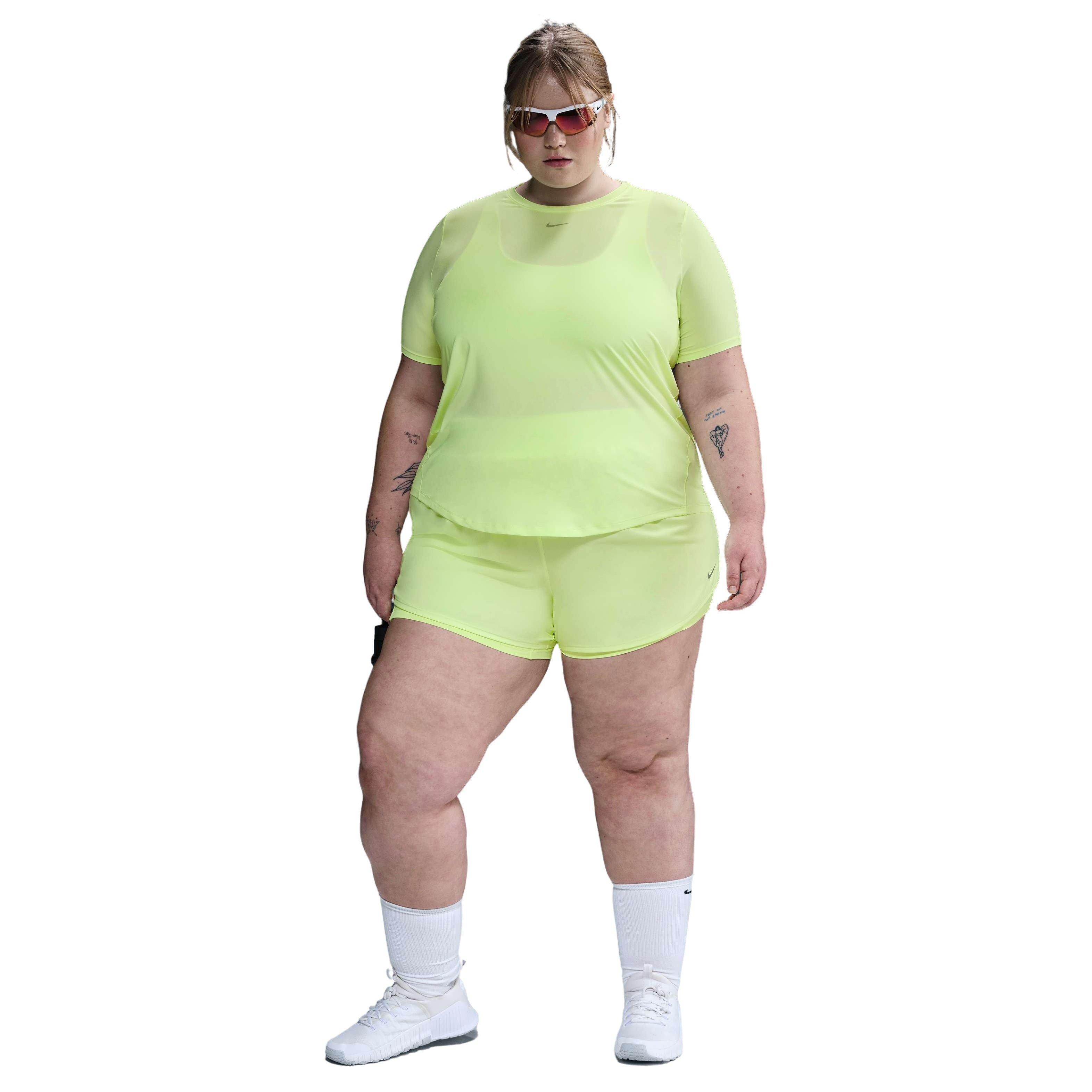 Nike Women's One Dri-FIT Classic Short-Sleeve Top - Yellow - YELLOW Thumbnail View 1