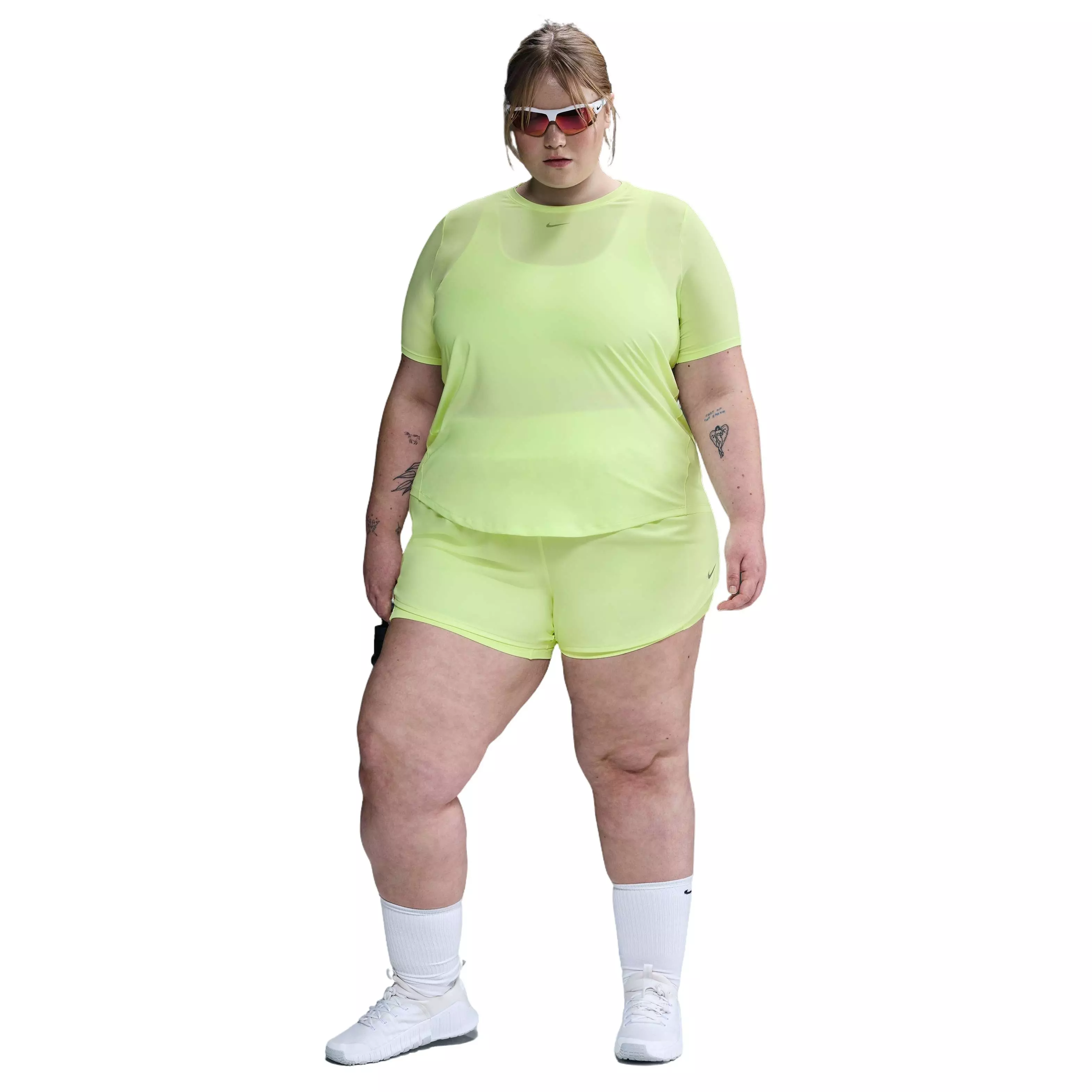 Nike Women's One Dri-FIT Classic Short-Sleeve Top -Yellow - YELLOW