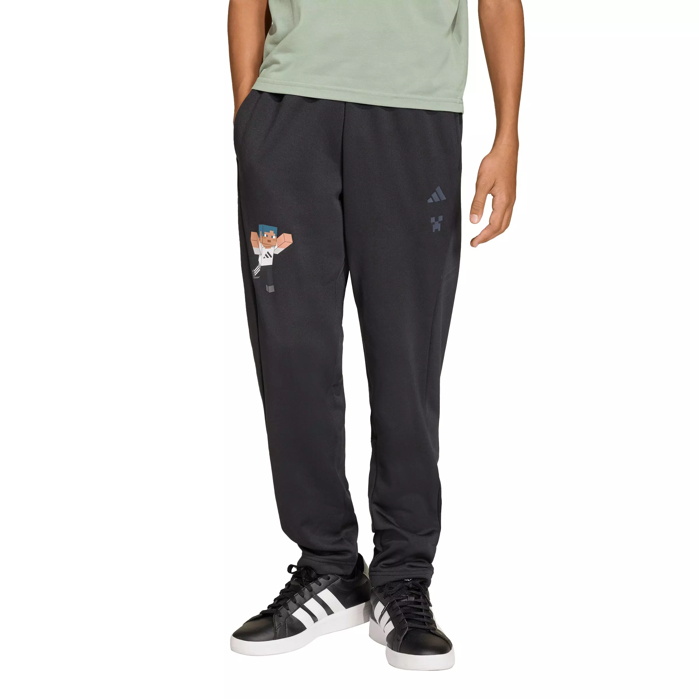 adidas Big Kids' Minecraft Training Pants - Black - BLACK