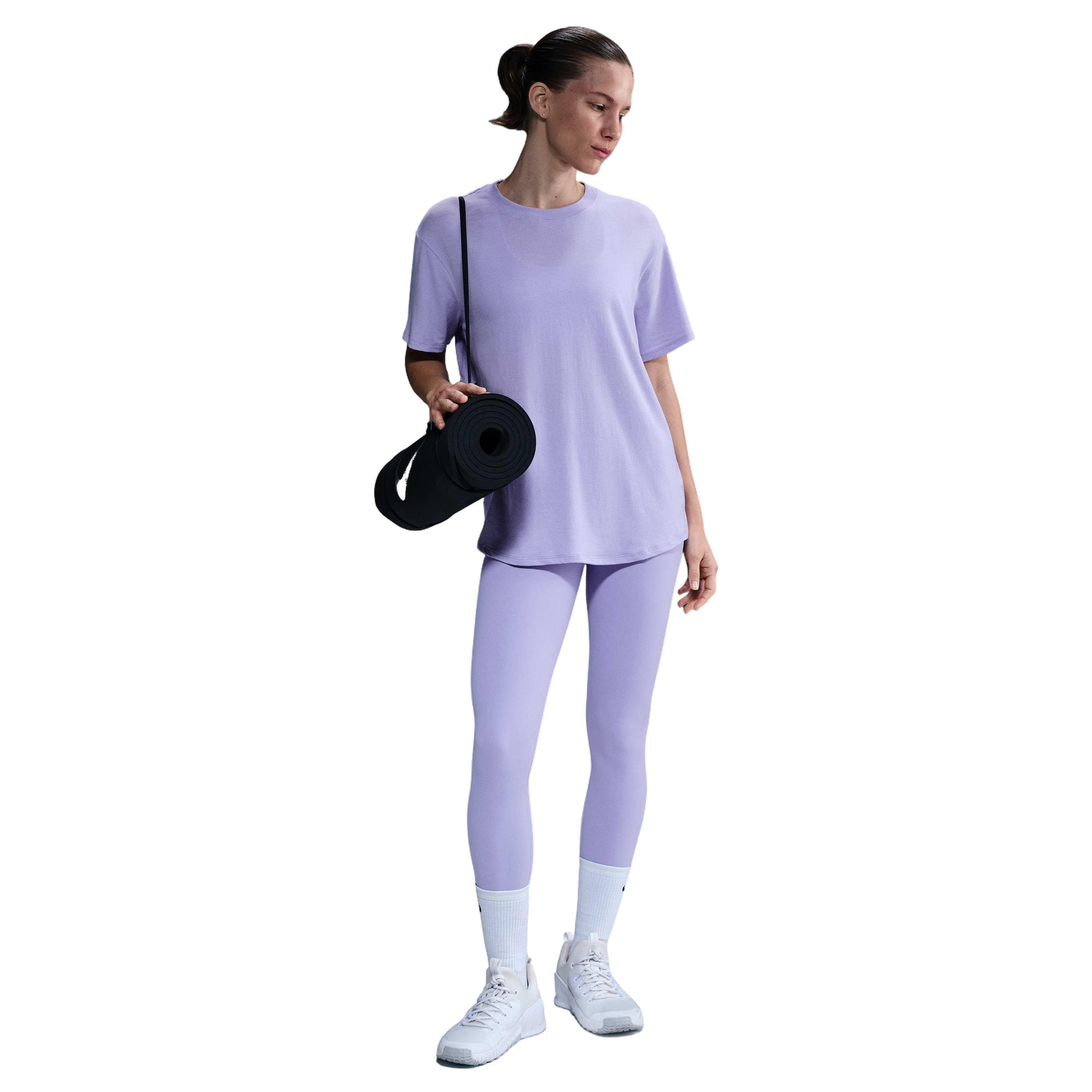 Nike One Women's Relaxed Dri-FIT Short-Sleeve Top -Purple - PURPLE Thumbnail View 1