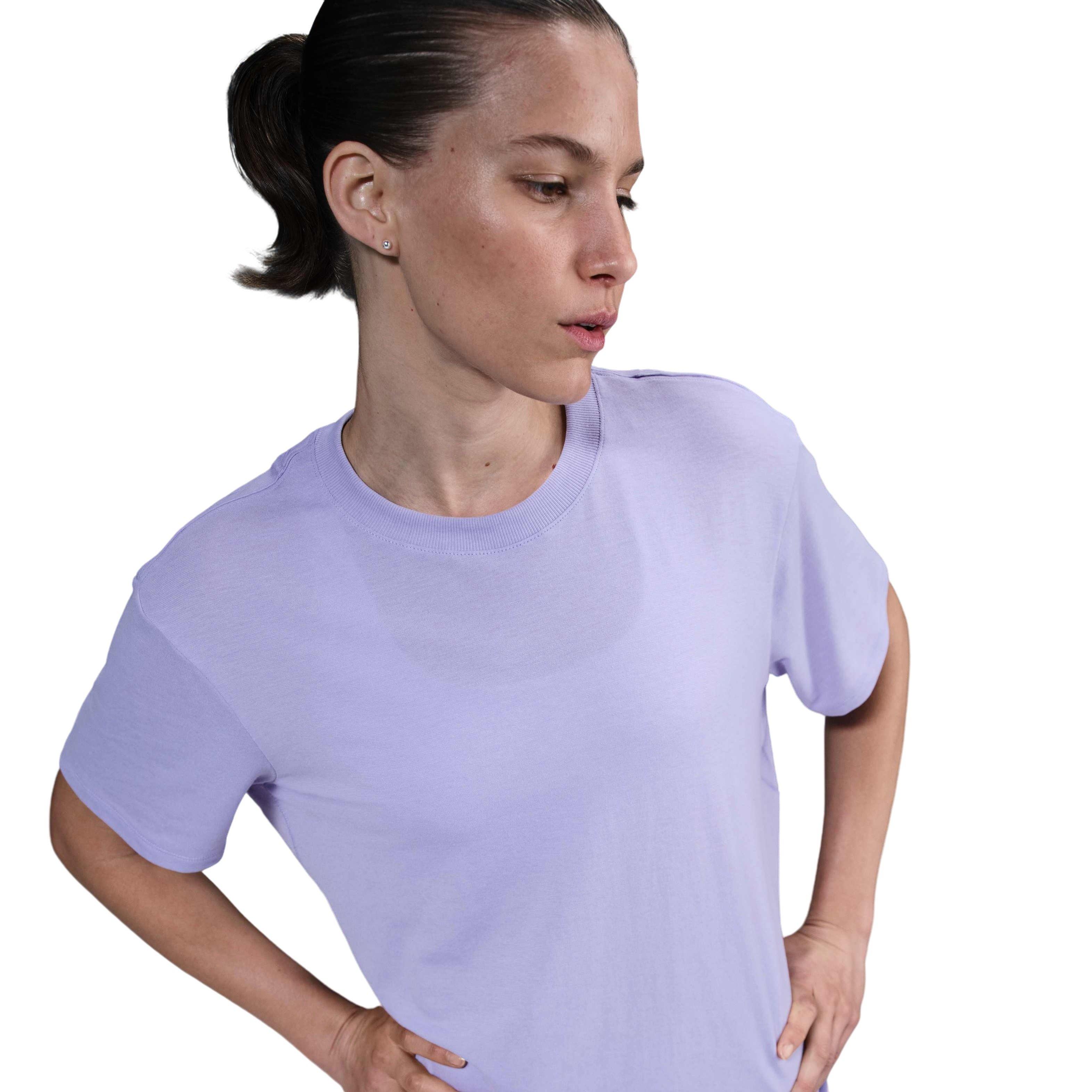 Nike One Women's Relaxed Dri-FIT Short-Sleeve Top -Purple - PURPLE Thumbnail View 3