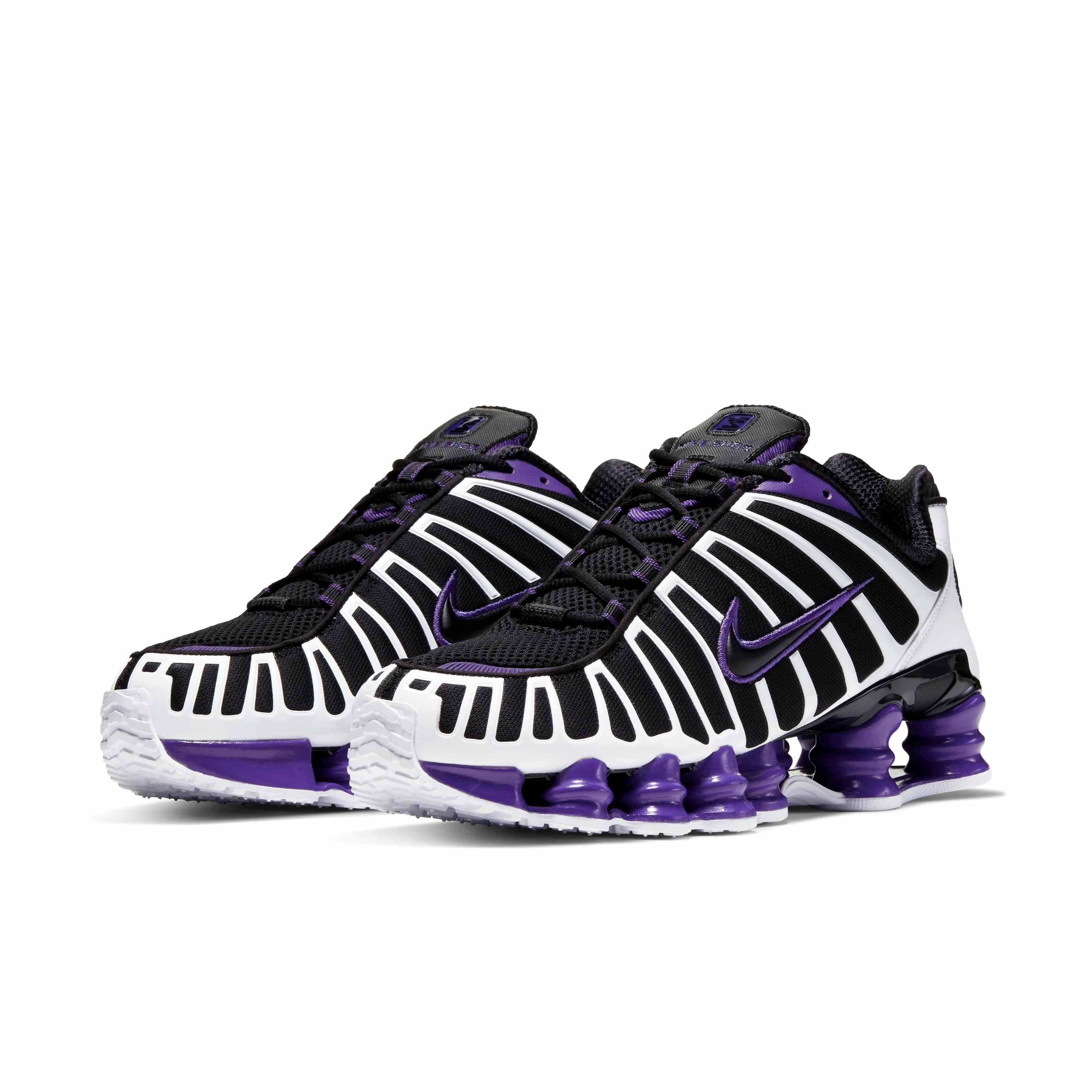 Nike Shox TL "Black/White/Court Purple" Men's Shoe - BLACK/WHITE/PURPLE Thumbnail View 3