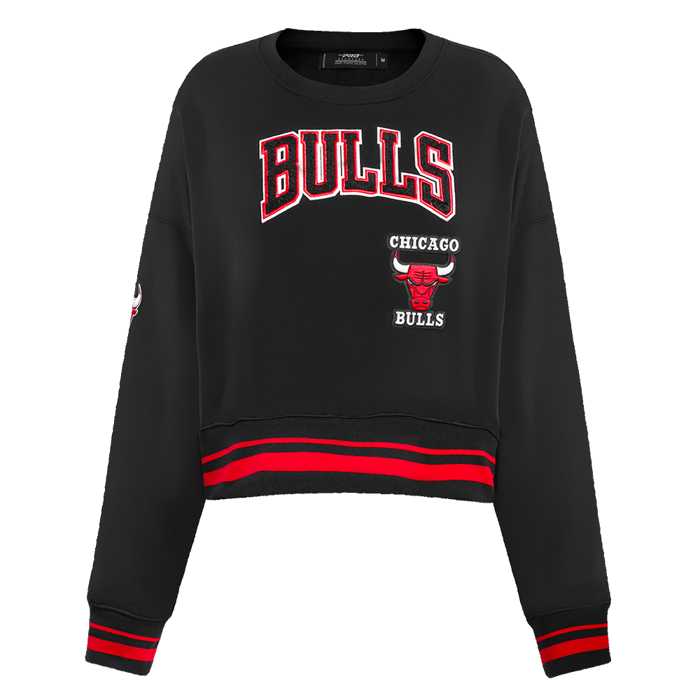 Pro Standard Women's Chicago Bulls Retro Classics Crewneck - Black/Red - BLACK/RED Thumbnail View 1
