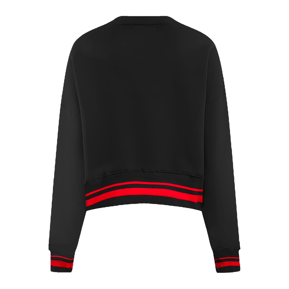 Pro Standard Women's Chicago Bulls Retro Classics Crewneck - Black/Red - BLACK/RED Thumbnail View 2