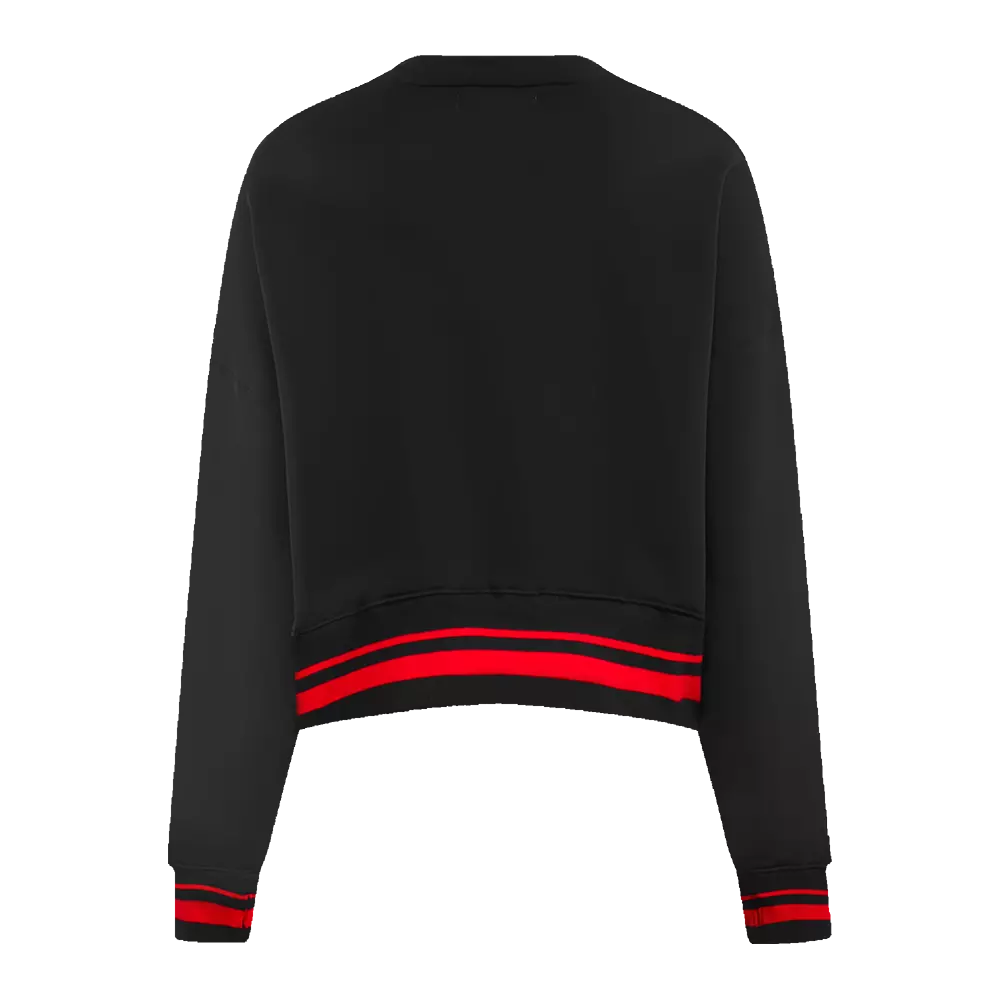 Pro Standard Women's Chicago Bulls Retro Classics Crewneck - Black/Red - BLACK/RED