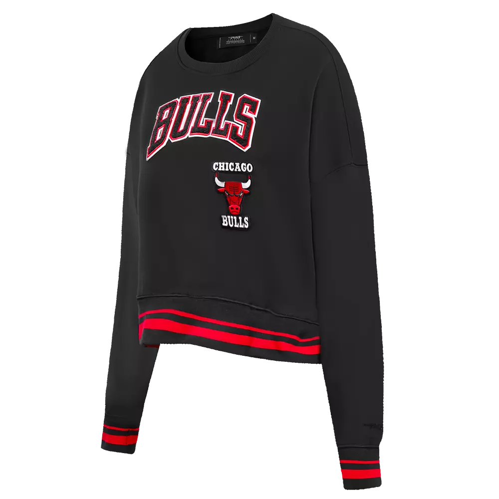 Pro Standard Women's Chicago Bulls Retro Classics Crewneck - Black/Red - BLACK/RED