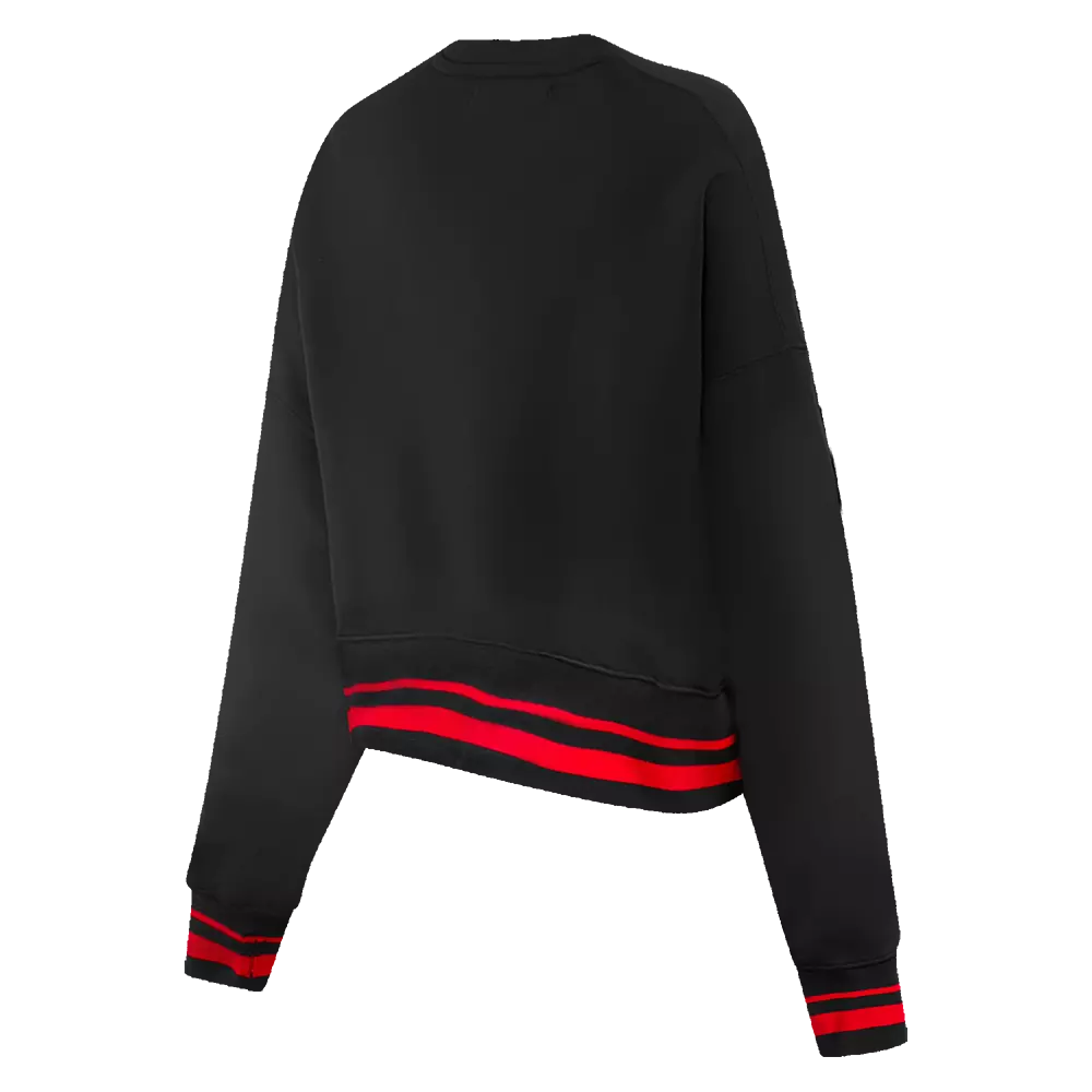 Pro Standard Women's Chicago Bulls Retro Classics Crewneck - Black/Red - BLACK/RED